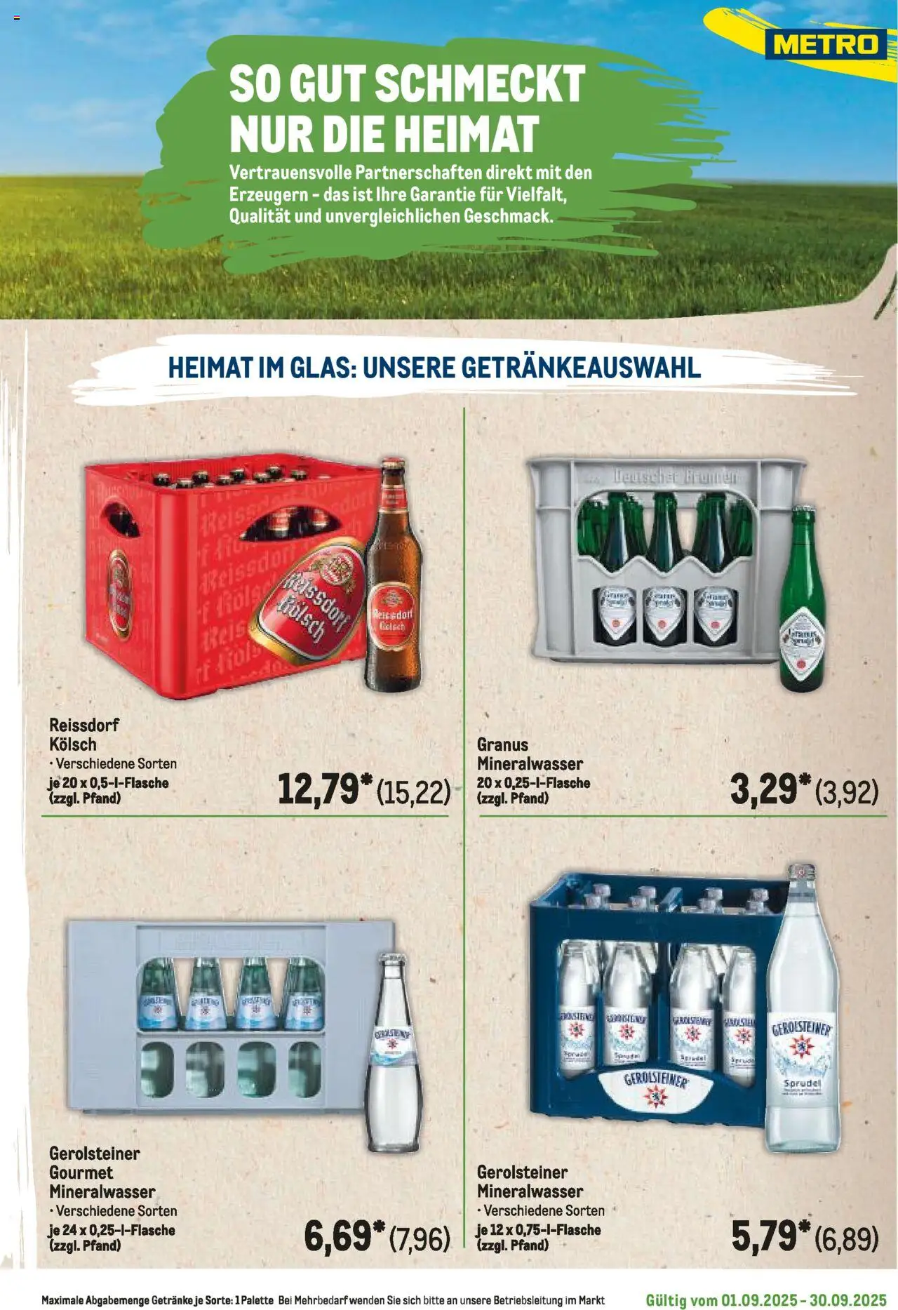 Metro Regionaler Flyer - gültig ab dem 01.09.2025 | Seite: 25 | Produkte: Mineralwasser, Reis, Gerolsteiner
