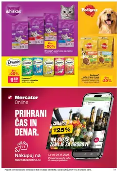 Novi Mercator katalog ponudbe – veljaven od 18.09.2025 | Stran: 41 | Izdelki: Hrana za mačke, Hrana za pse, Prigrizki, Svece