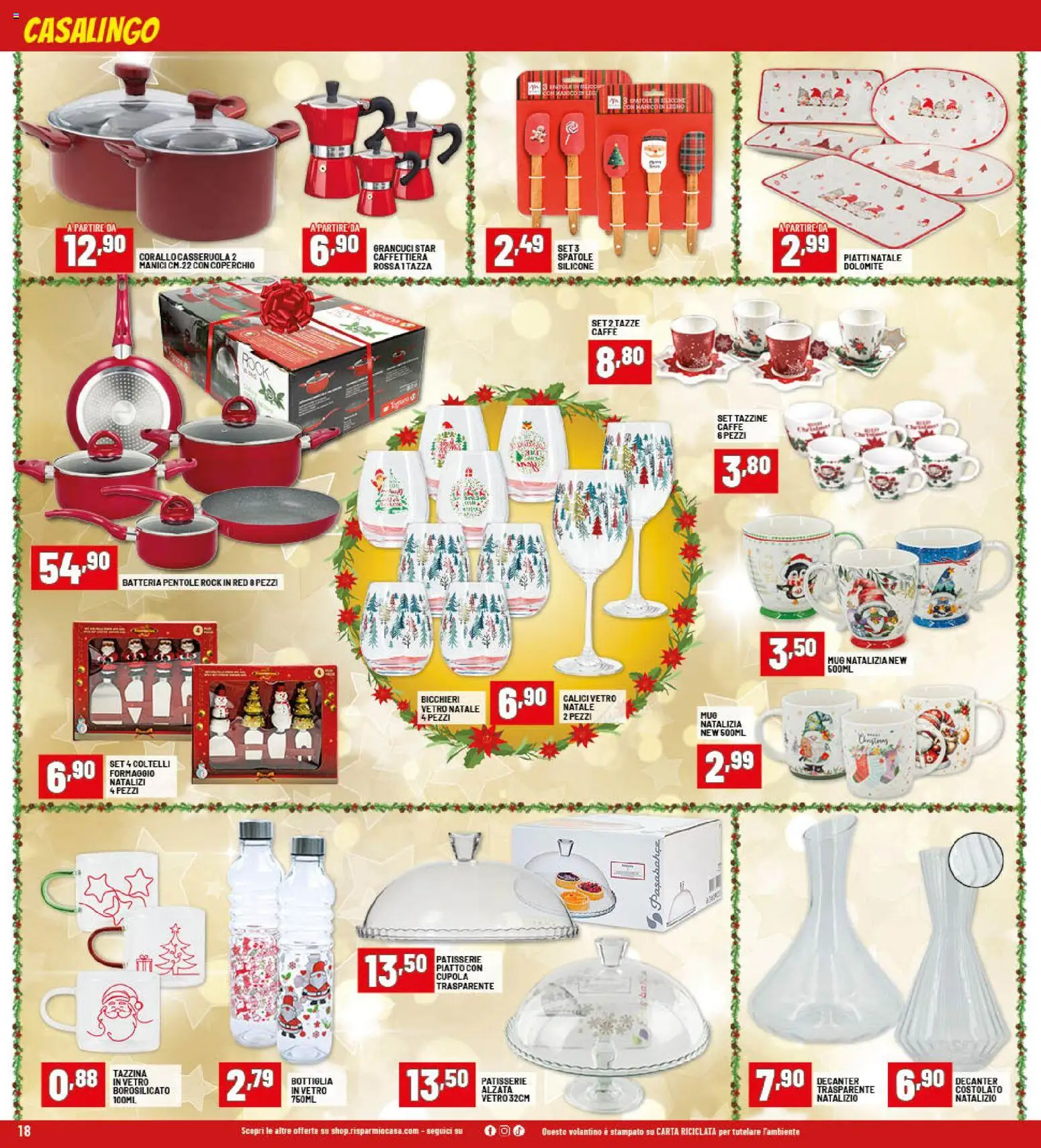 Volantino RisparmioCasa del 26.11.2025 | Pagina: 18 | Prodotti: Formaggio, Silicone, Piatto, Batteria