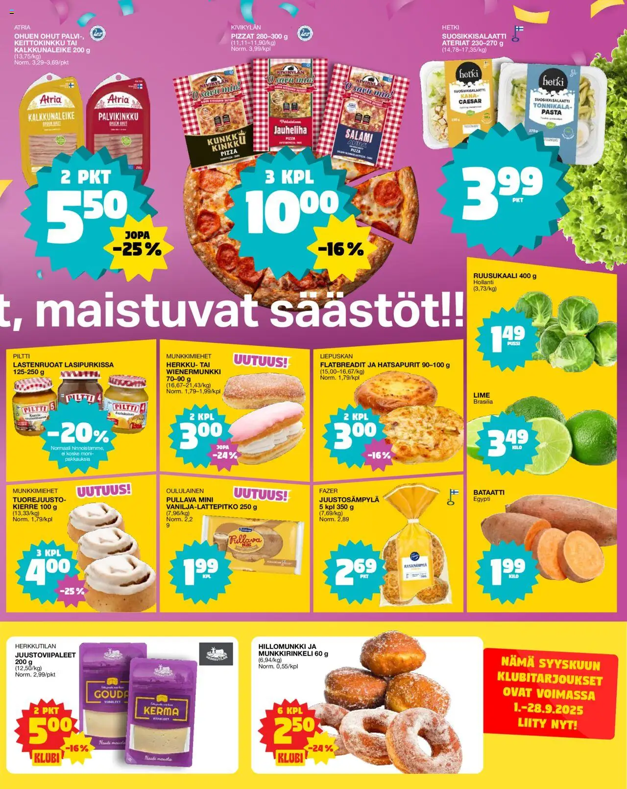 Tokmanni - EUROSPAR Ylöjärvi Ruokasanomat – voimassa 25.09.2025 alkaen | Sivu: 3 | Tuotteet: Ruusukaali, Bataatti, Salami, Salaatti