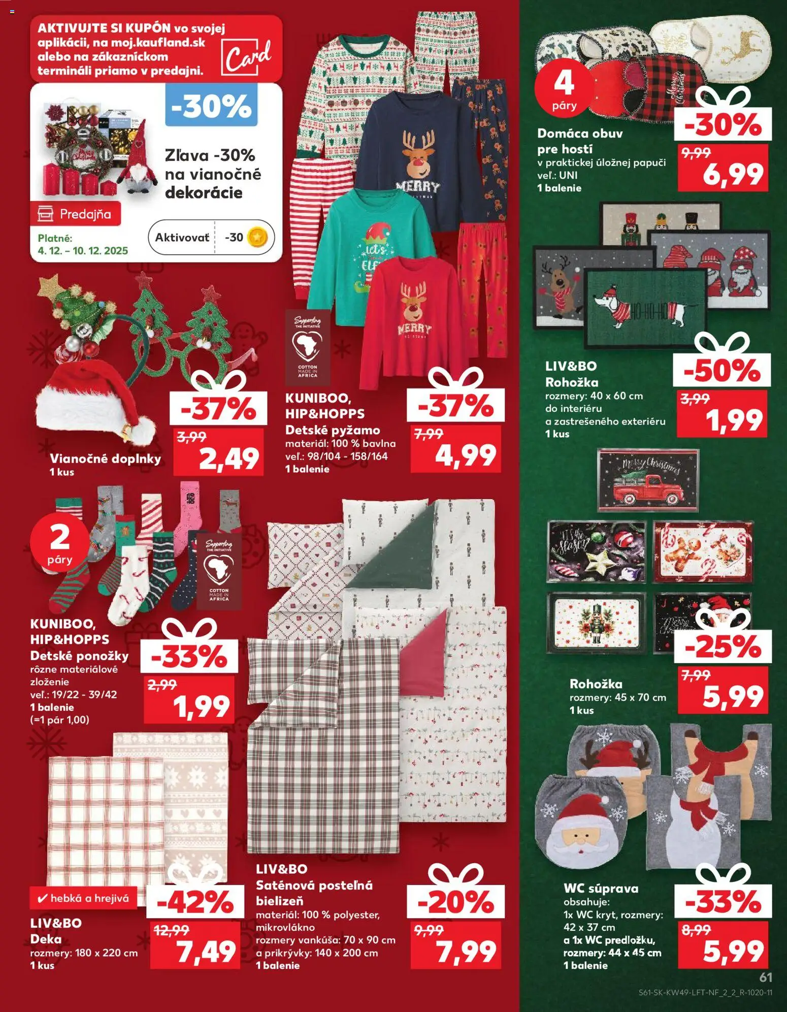 Nové Kaufland akcie – leták je platný od 04.12.2025 | Strana: 61 | Produkty: Rohožka, Wc, Pyžamo