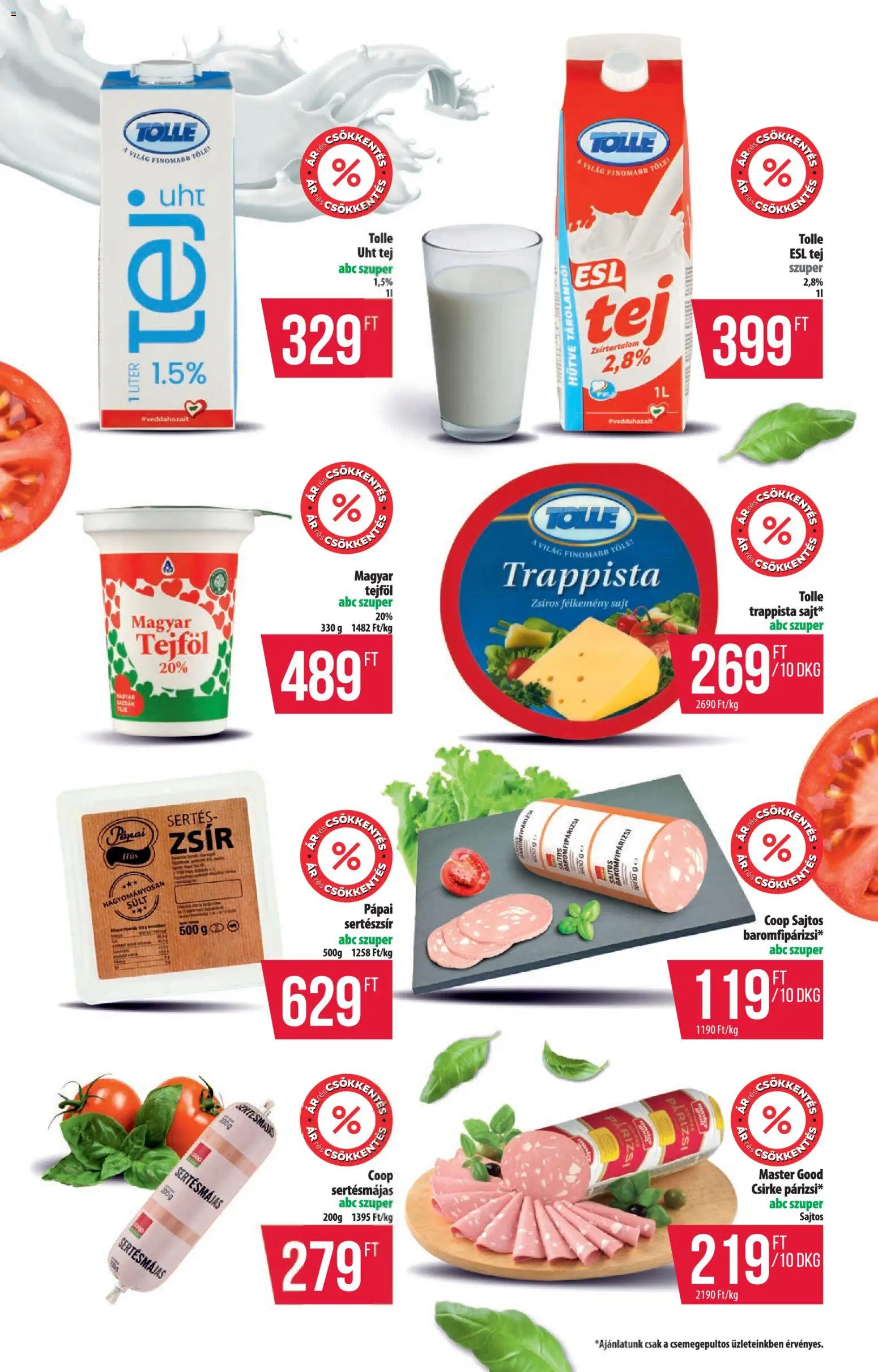 COOP akciós ujság - amely érvényes a következő dátumtól: 05.02.2026 | Oldal: 4 | Termékek: Tej, Sajt, Sertészsír, Tejföl