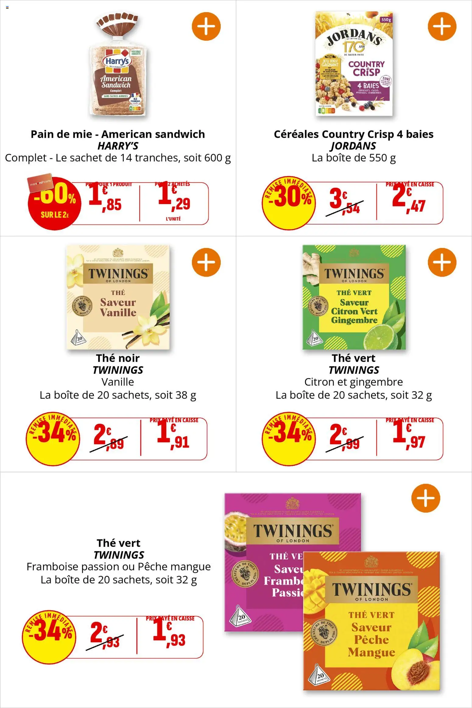 {H1} | Page: 19 | Produits: Framboise, Pain de mie, Thé, Céréales