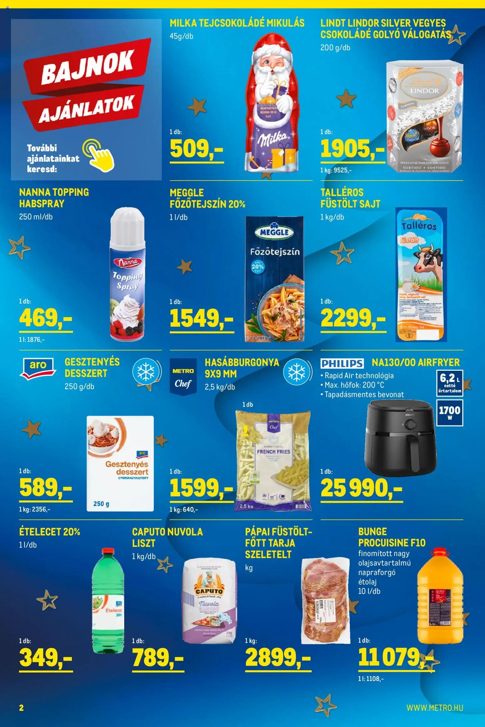 Metro akciós ujság - amely érvényes a következő dátumtól: 02.11.2025 | Oldal: 2 | Termékek: Főzőtejszín, Füstölt sajt, Tejcsokoládé, Sajt