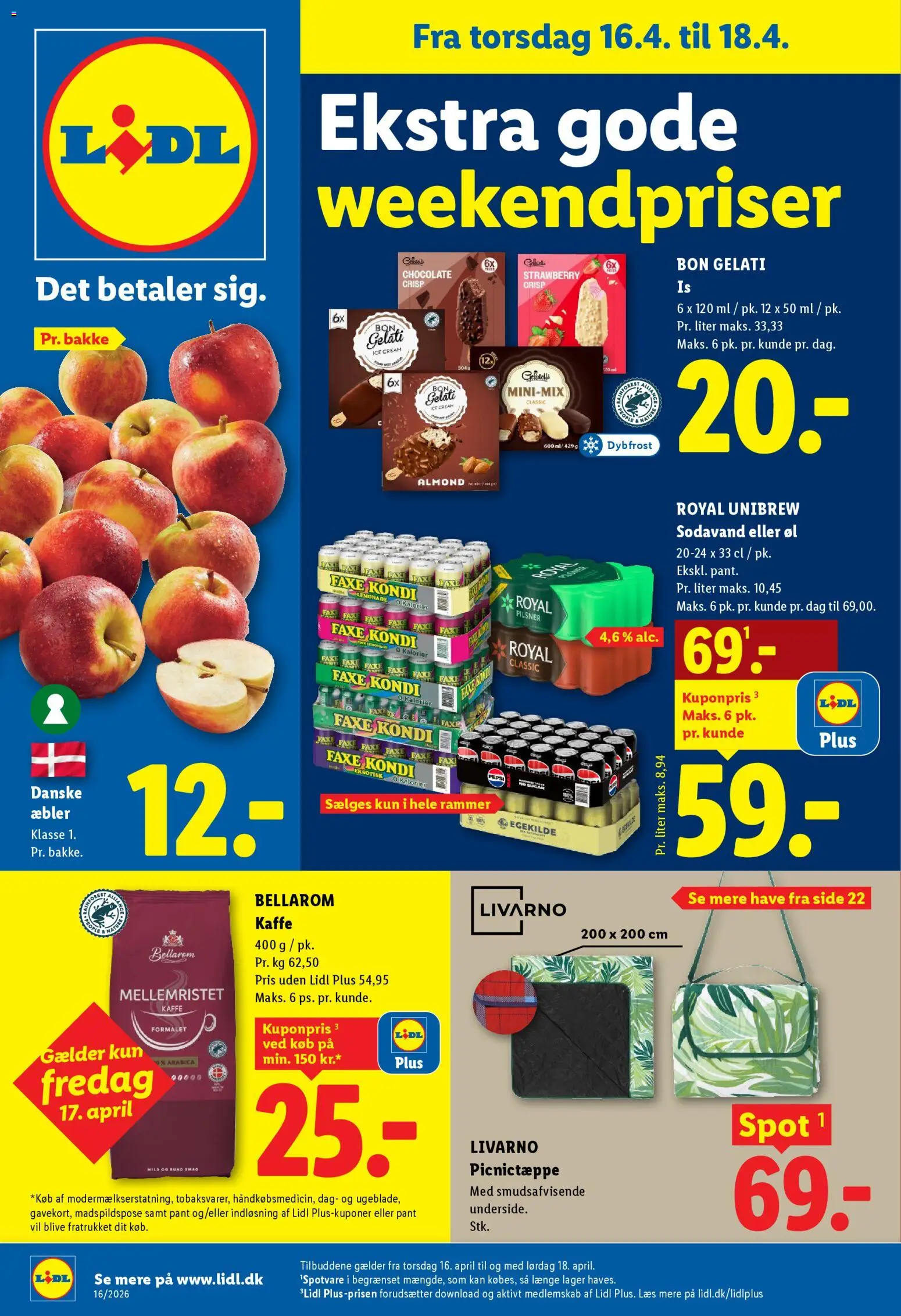 Lidl tilbudsavis – gyldig fra 12.04.2026 | Side: 1 | Produkter: Rammer, Kaffe, Faxe Kondi, Søm