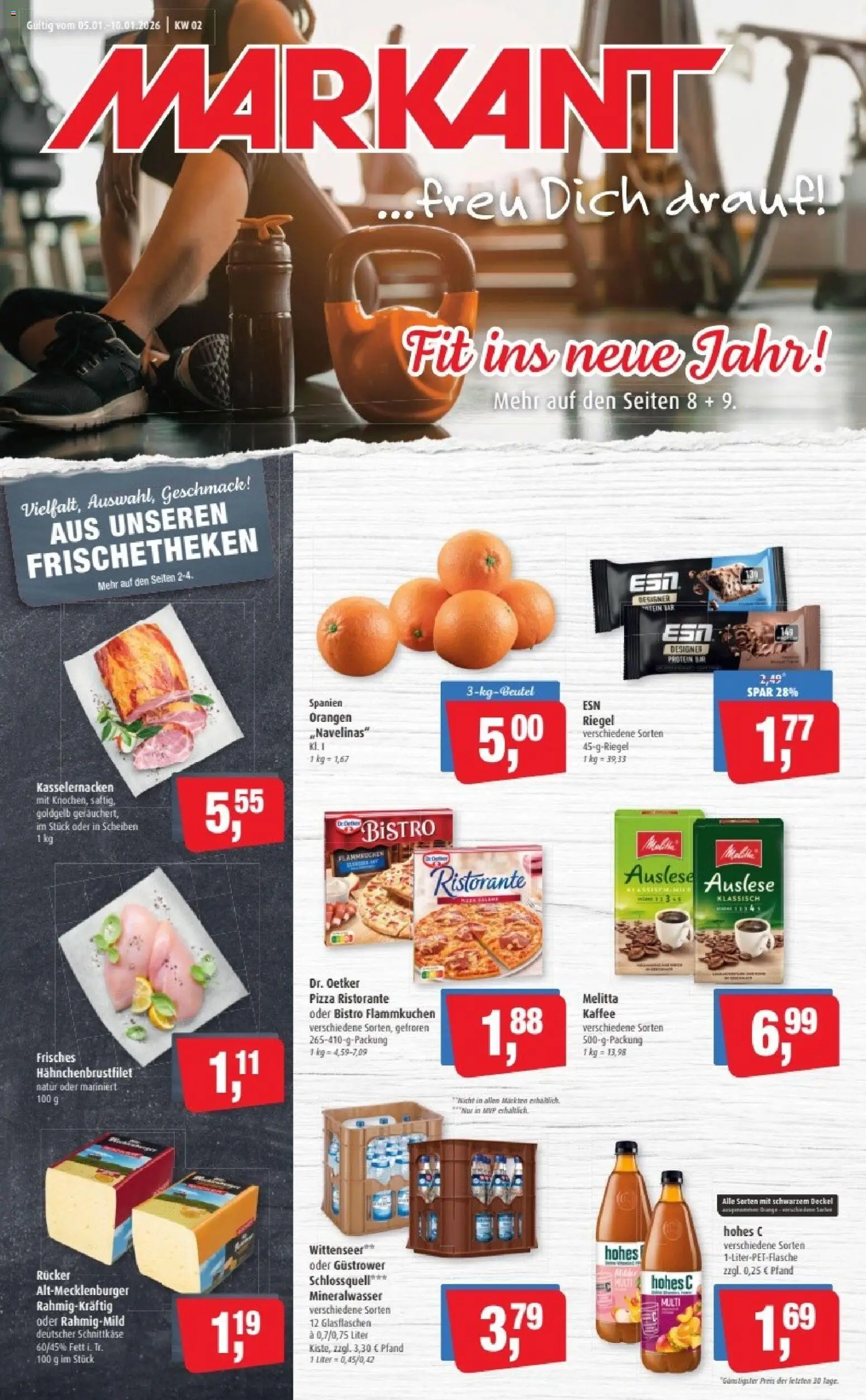 Markant Prospekt 	 – gültig ab 05.01.2026 | Seite: 1 | Produkte: Melitta, Kaffee, Orangen, Mineralwasser