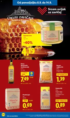 Lidl katalog | vrijedi od 08.09.2025 | Stranica: 14 | Proizvodi: Med, Ulje, Maslinovo ulje, Rezanci