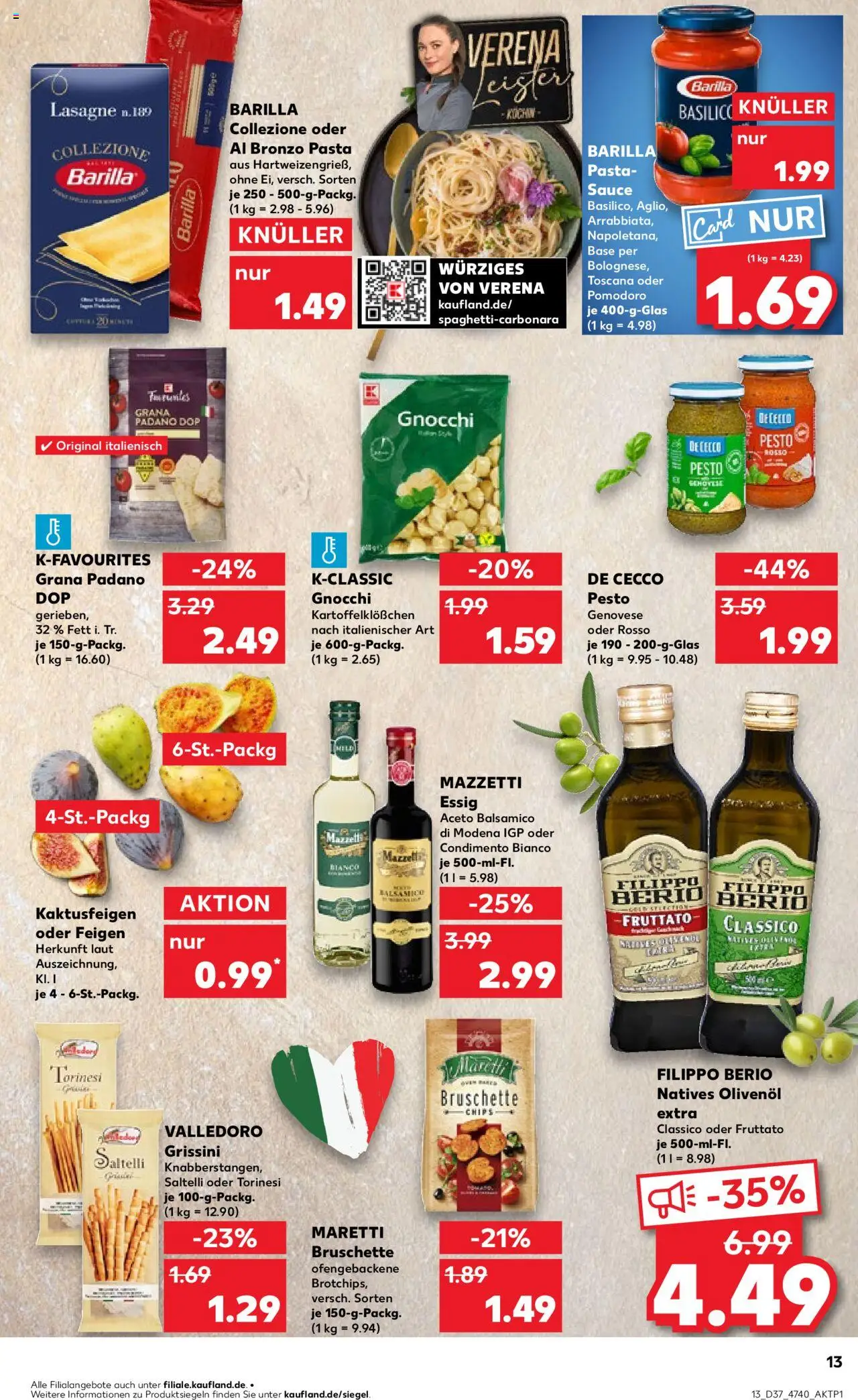 Kaufland prospekt Hannover	 – gültig ab 11.09.2025 | Seite: 13 | Produkte: Barilla, Balsamico, Essig, Pasta