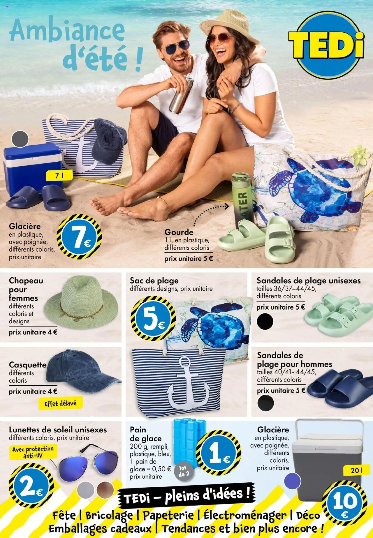  | Page: 6 | Produits: Gourde, Glacière, Sandales, Chapeau