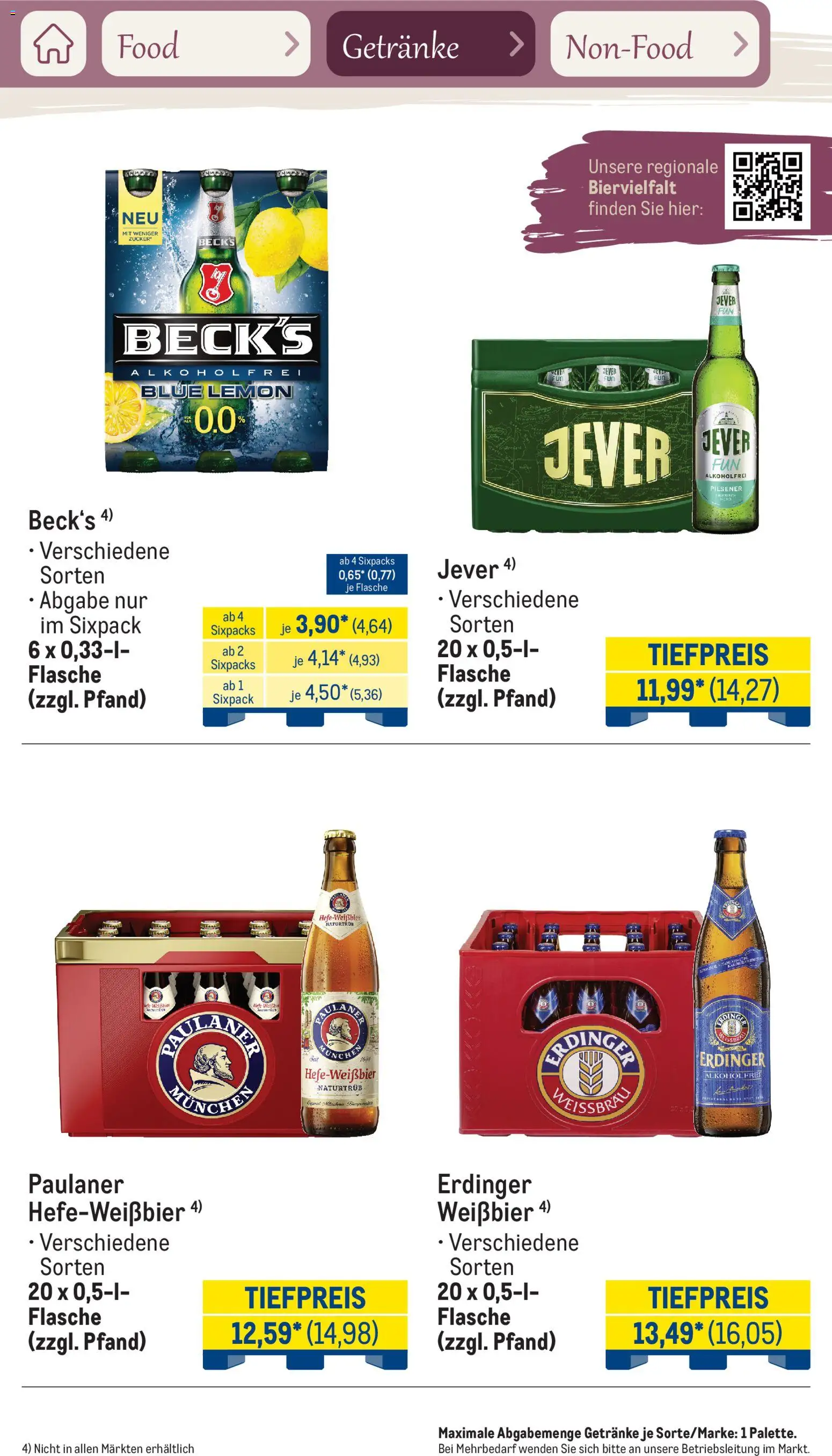 Metro Saisonkatalog Frühlingsgenuss – gültig ab 01.03.2026 | Seite: 89 | Produkte: Erdinger, Weißbier, Jever, Paulaner