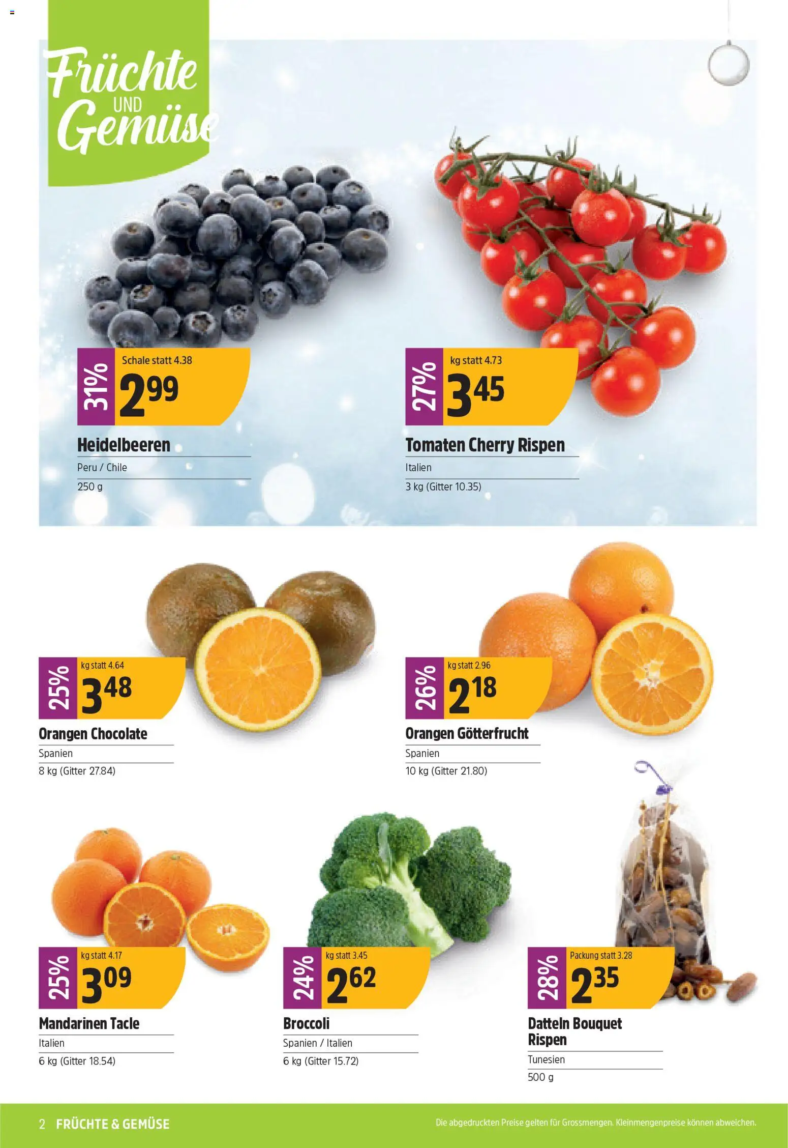 TopCC Aktionen – gültig ab 15.12.2025 | Seite: 2 | Produkte: Tomaten, Gemüse, Mandarinen, Früchte