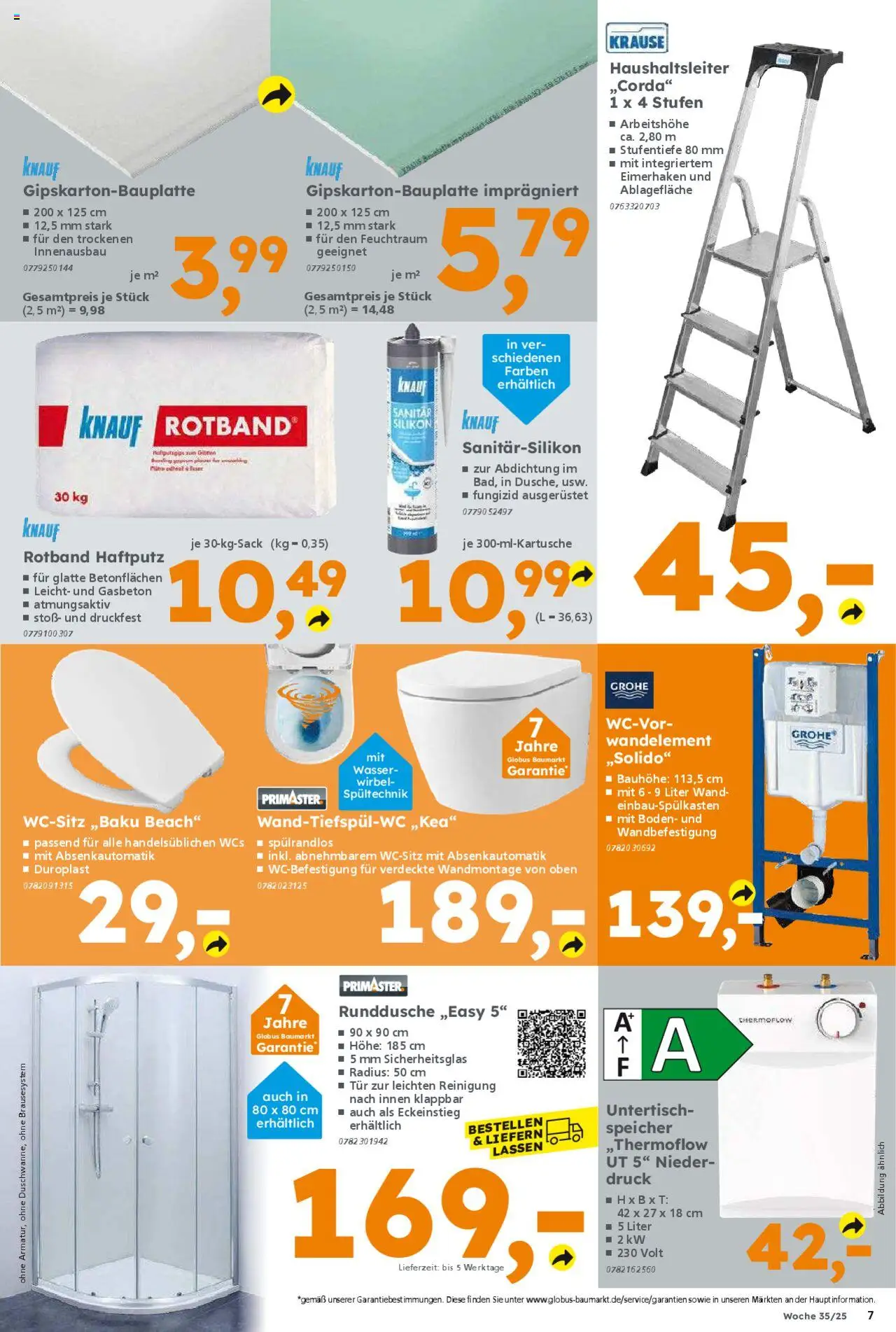 Globus Baumarkt Prospekt 	 - gültig ab dem 25.08.2025 | Seite: 7 | Produkte: Tür, Wasser