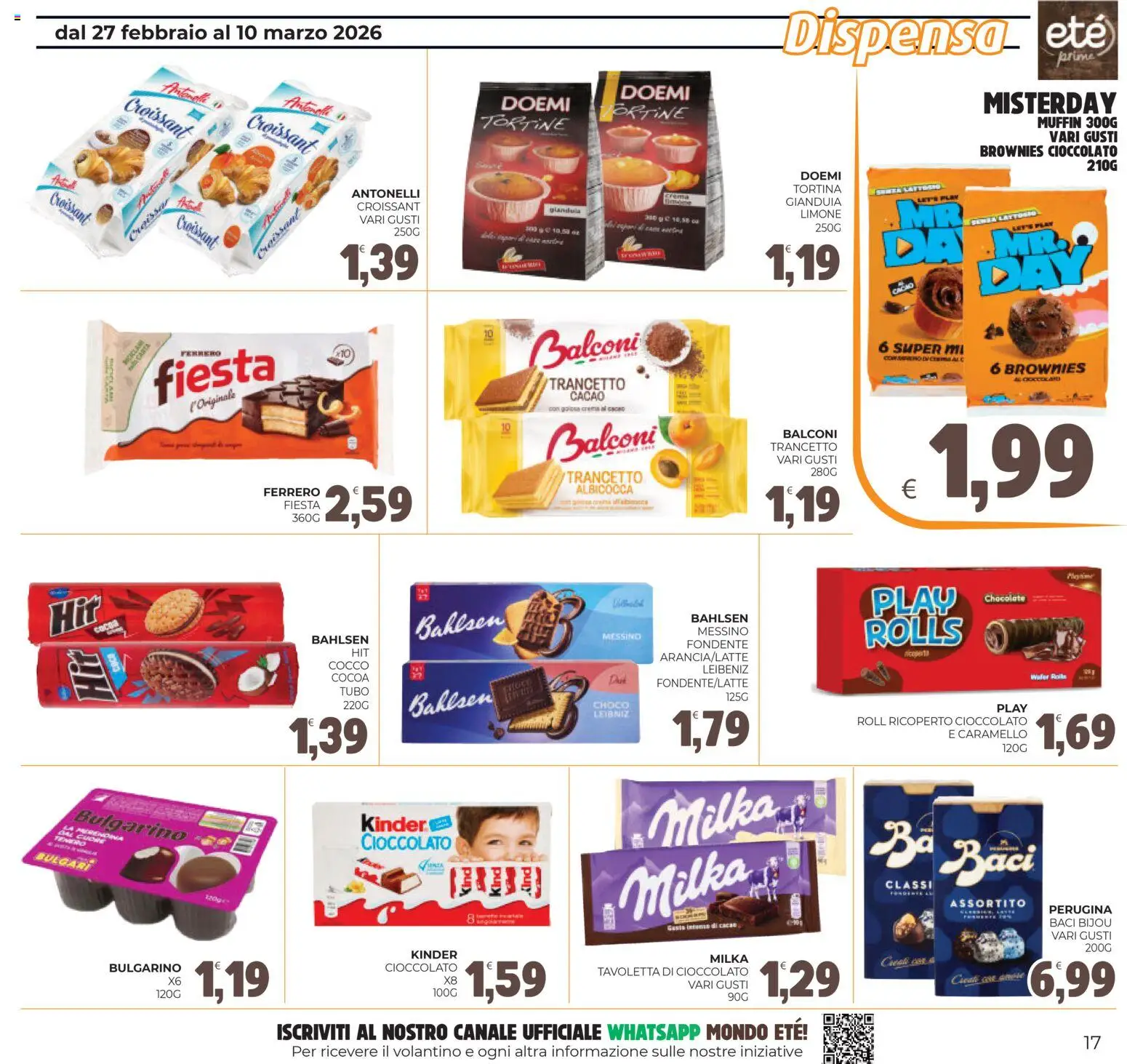 Volantino Eté del 27.02.2026 | Pagina: 17 | Prodotti: Cioccolato, Limone, Muffin, Croissant