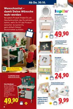 Lidl Aktionen Spielwarenmagazin ab 30.10.2025 gültig | Seite: 4 | Produkte: Haartrockner, Tisch, Lidschatten, Schminktisch