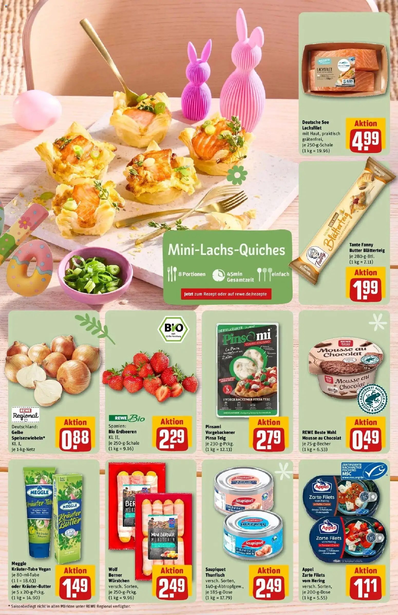 Rewe Prospekt Rodgau/Dudenhofen	 – gültig ab 30.03.2026 | Seite: 5 | Produkte: Butter, Thunfisch, Pizza, Erdbeeren