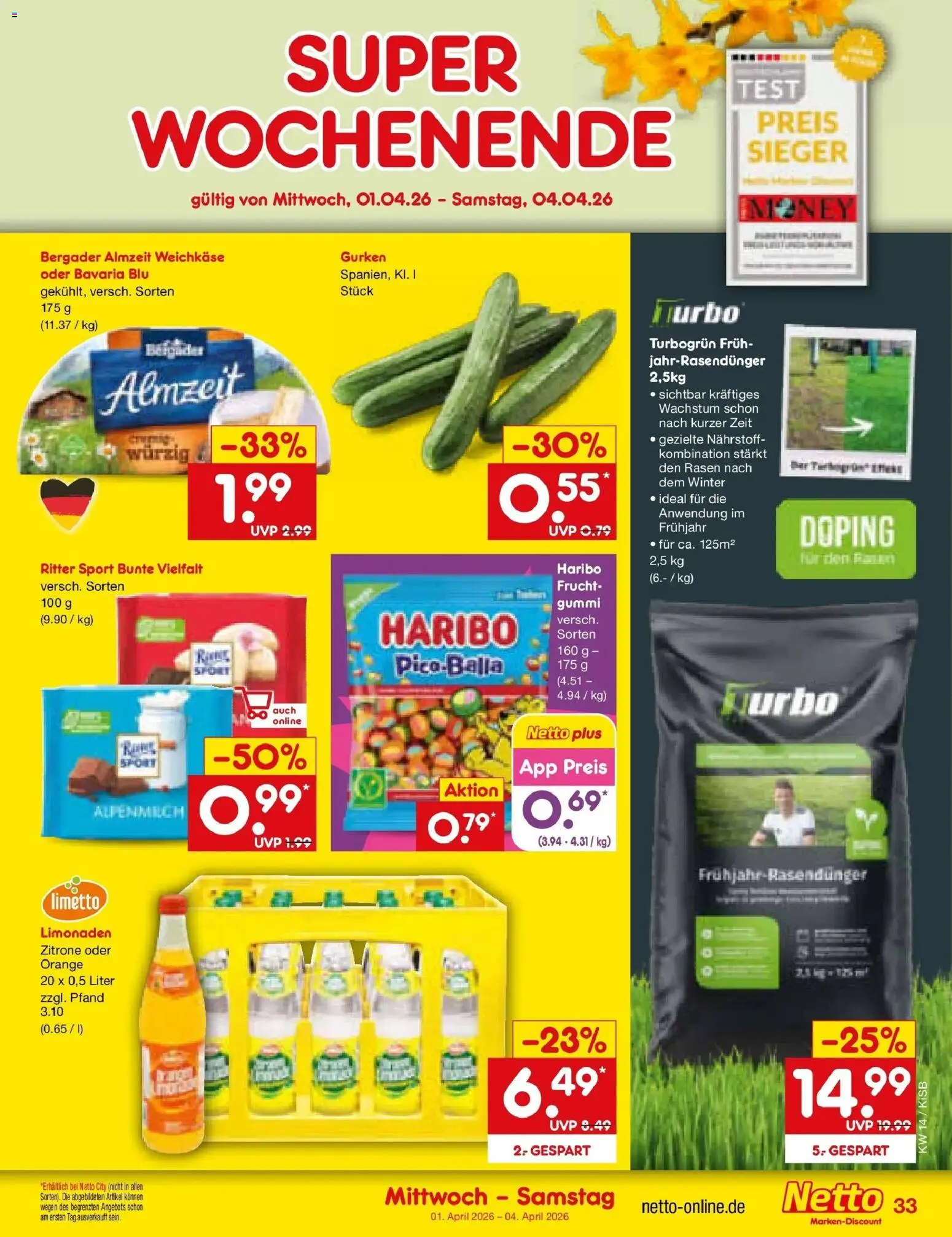Netto Marken-Discount Prospekt Bad Friedrichshall	 – gültig ab 30.03.2026 | Seite: 47 | Produkte: Haribo, Ritter sport, Zitrone, Gurken
