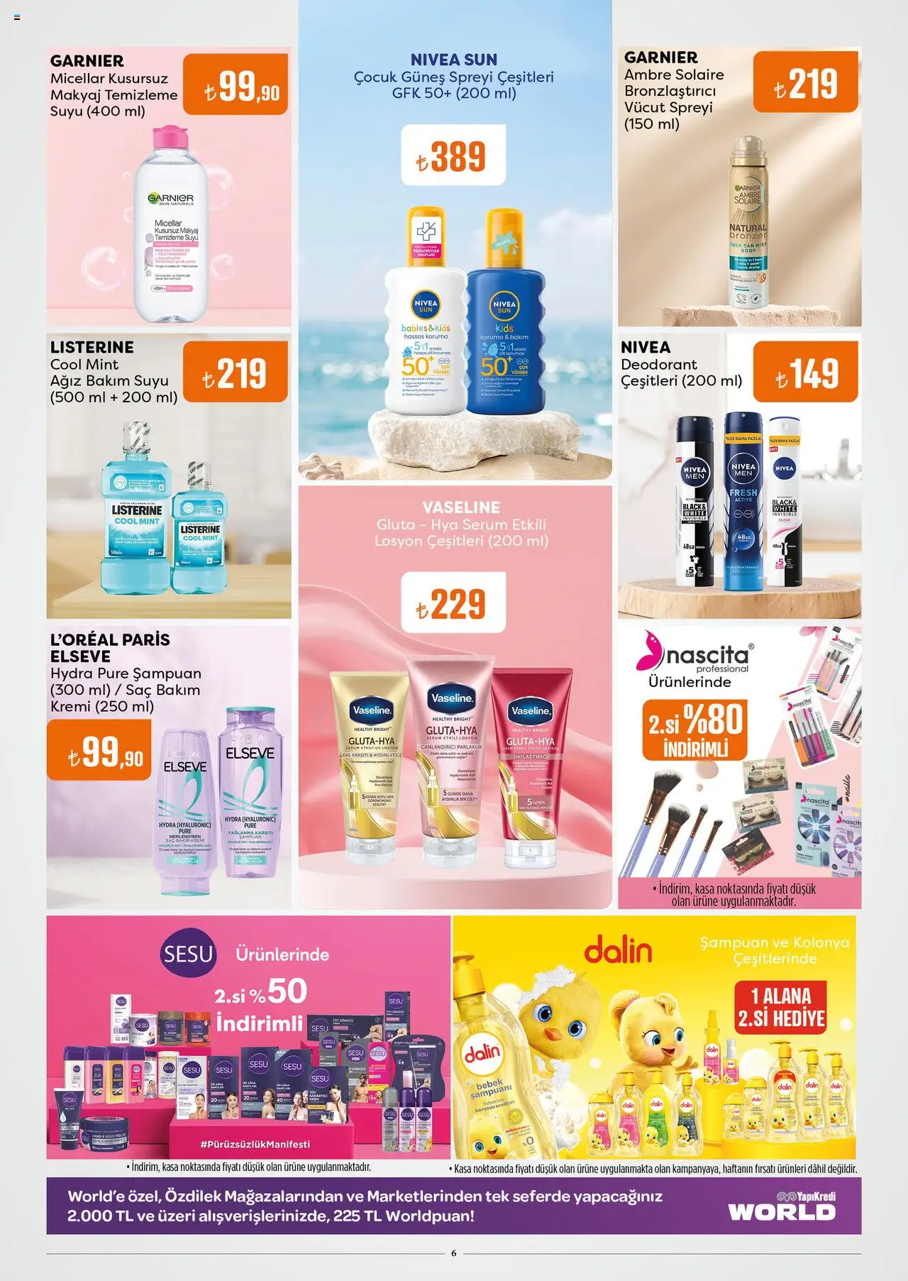 Özdilek Katalog - 13.08.2025 tarihinden itibaren geçerlidir | Sayfa: 6 | Ürünler: Şampuan, Deodorant, Makyaj, Kasa