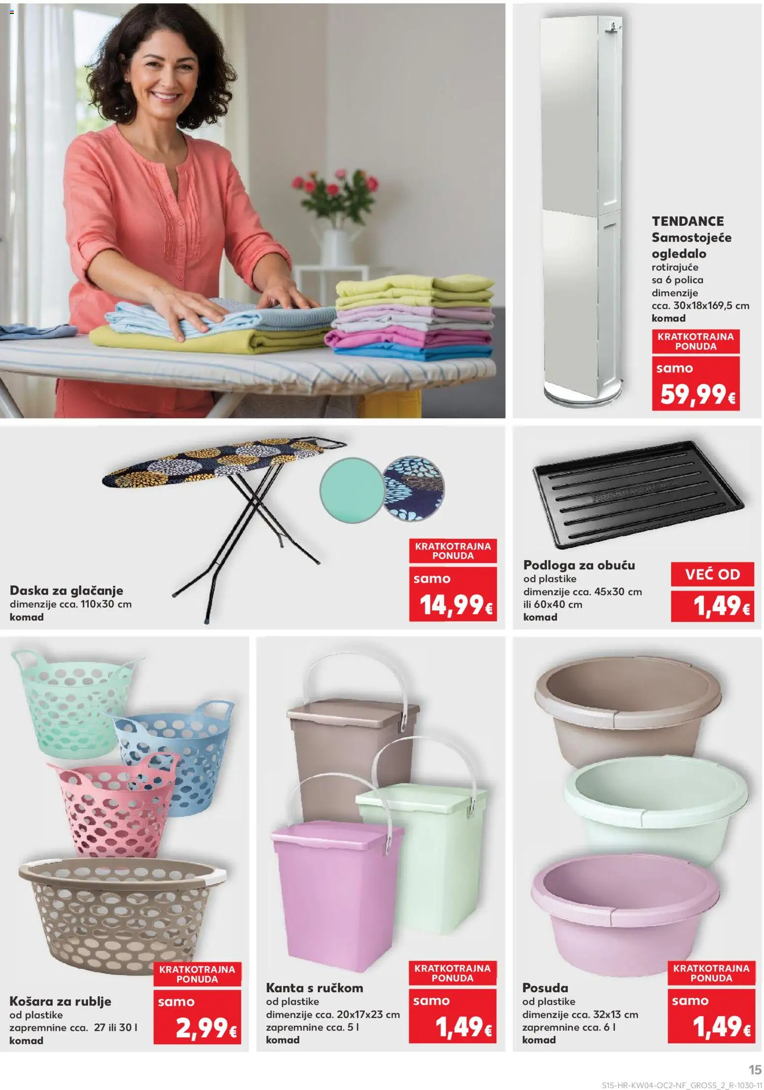 Kaufland katalog | vrijedi od 21.01.2026 | Stranica: 15 | Proizvodi: Polica, Ogledalo, Košara za rublje, Daska za glačanje