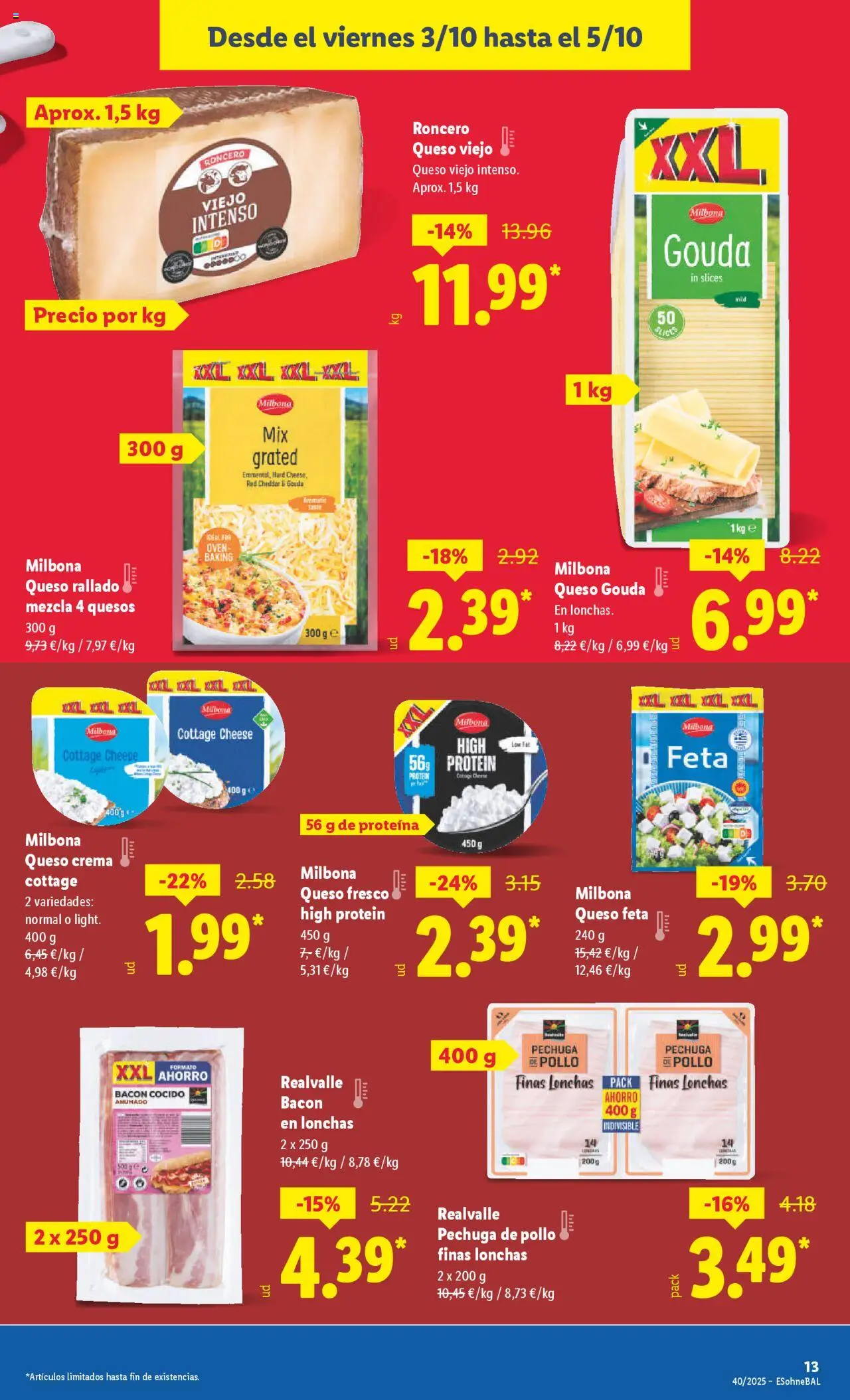Lidl folleto │ válido desde el 29.09.2025 | Página: 15 | Productos: Queso fresco, Queso rallado, Crema, Queso Gouda
