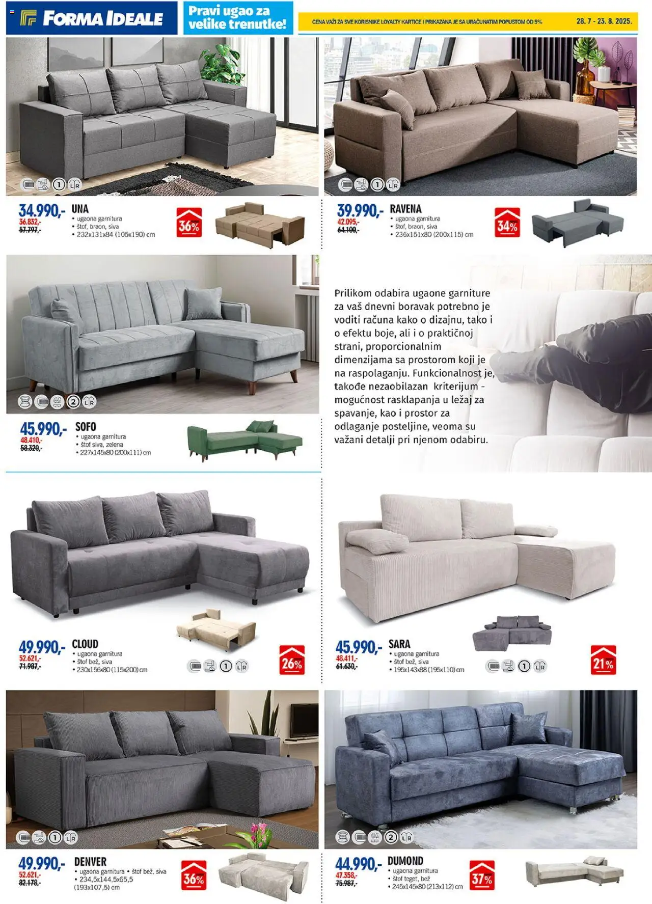 Forma Ideale katalog - važi od 28.07.2025 | Strana: 2 | Proizvode: Ugaona garnitura