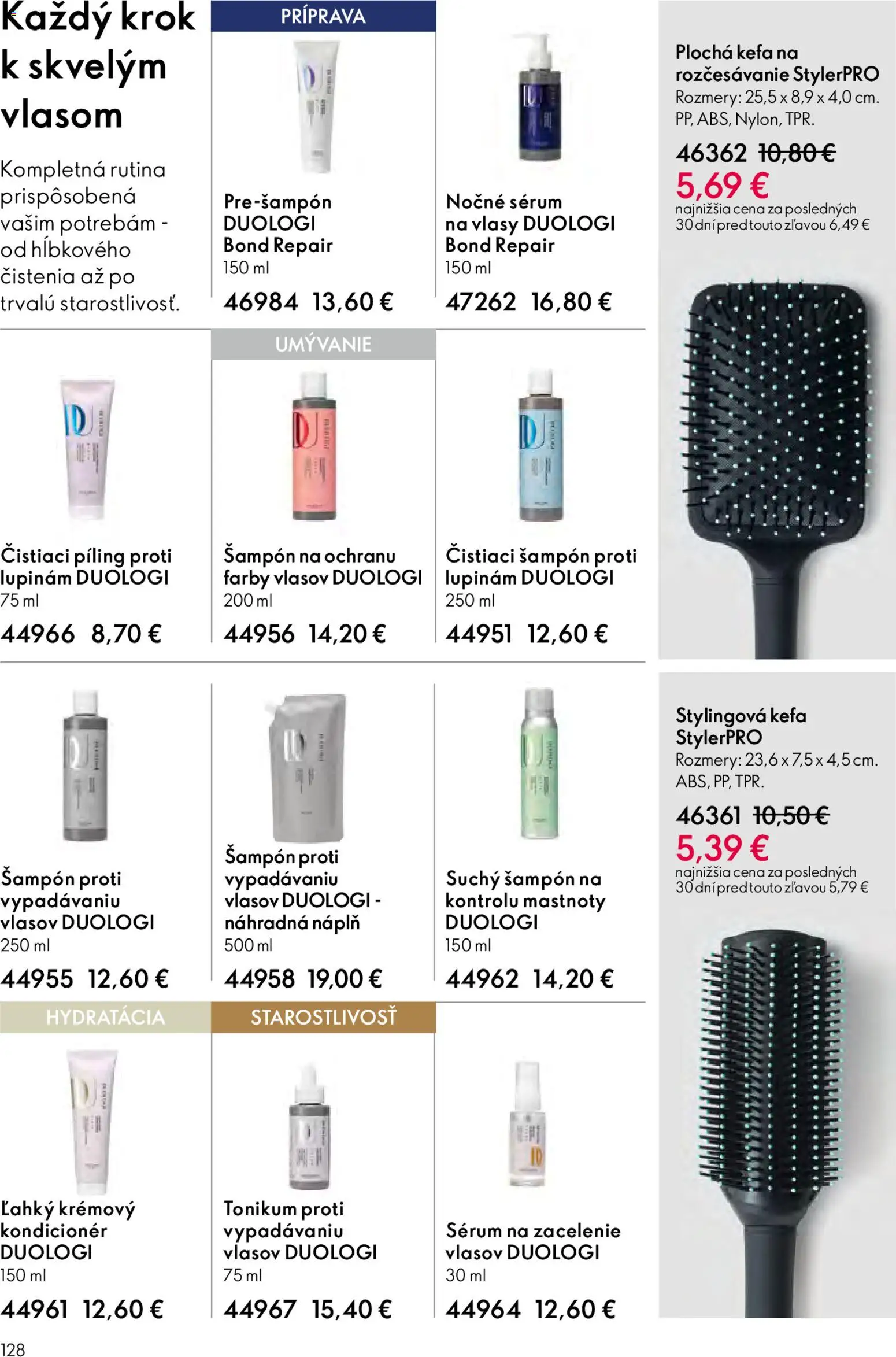 Nové Oriflame akcie – leták je platný od 15.04.2026 | Strana: 128 | Produkty: Šampón, Kondicionér, Kefa
