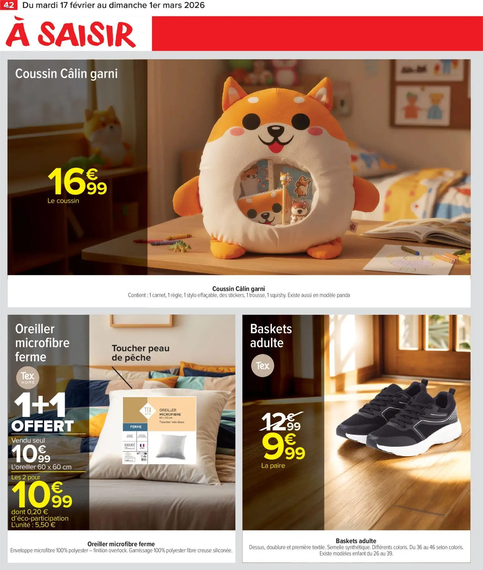 {H1} | Page: 44 | Produits: Enveloppe, Stylo, Oreiller, Baskets