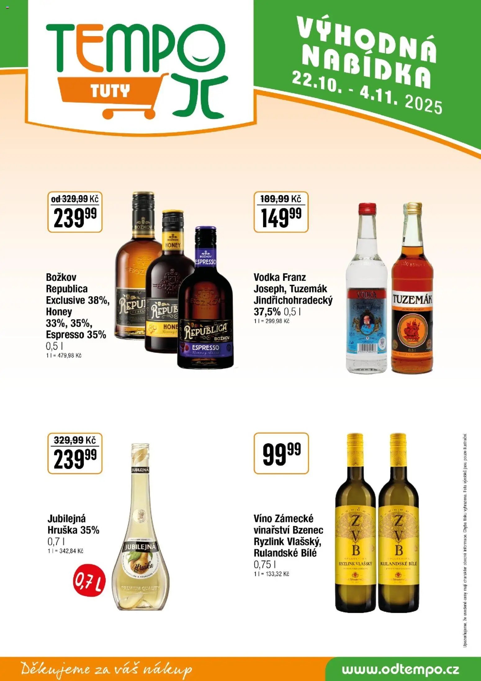 Tempo leták - JO od 08.10.2025 | Strana: 12 | Produkty: Víno, Republica, Božkov, Tuzemák