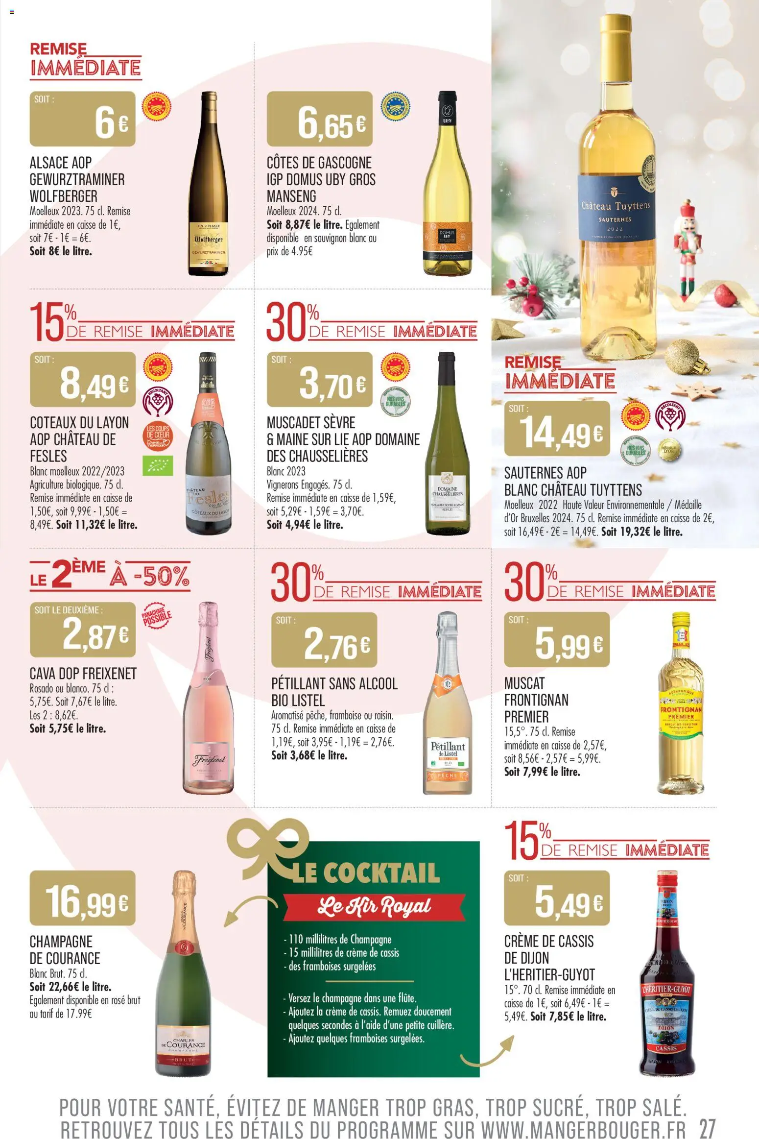 {H1} | Page: 27 | Produits: Framboise, Pêche, Champagne, Freixenet