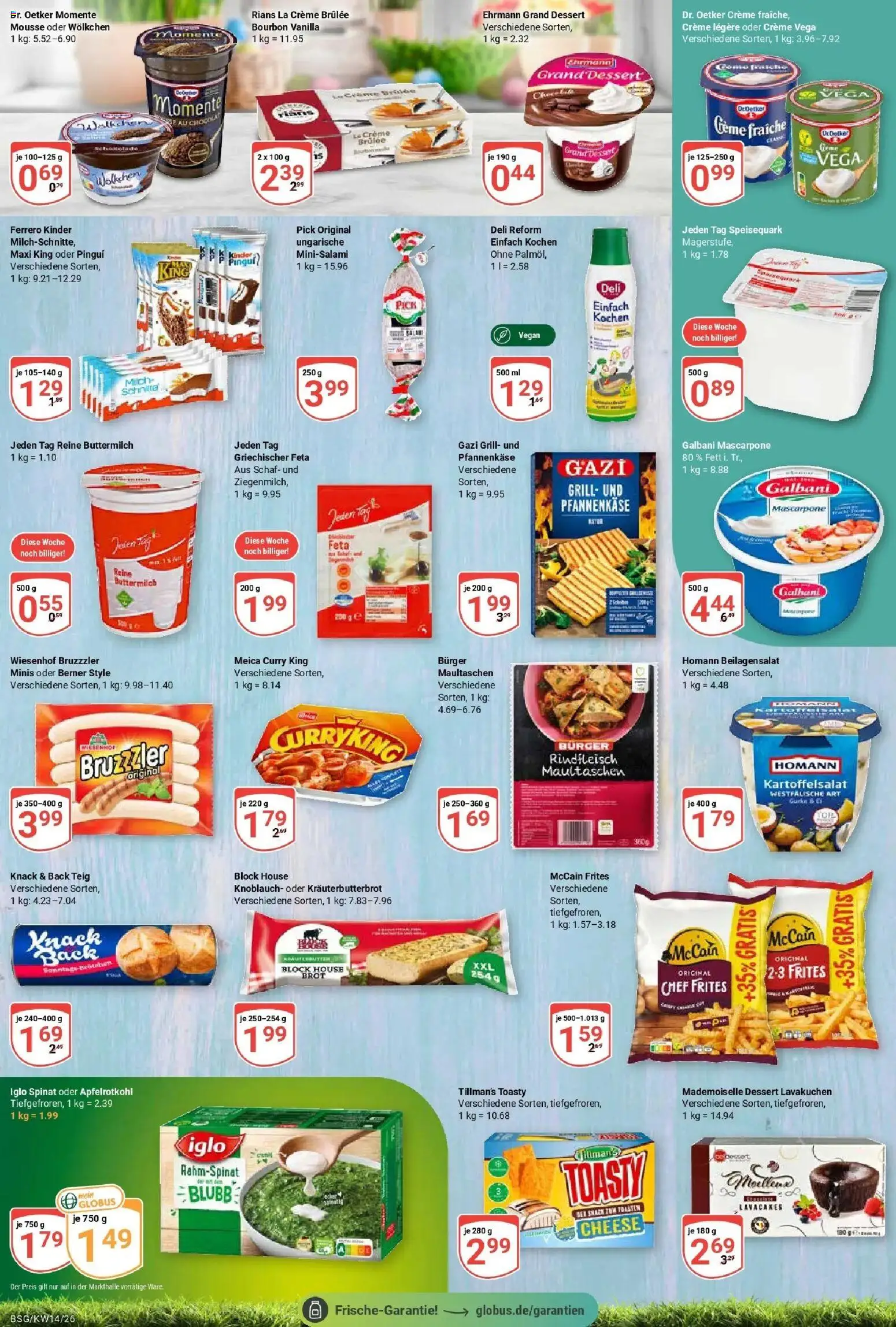 Globus prospekt Braunschweig	 – gültig ab 30.03.2026 | Seite: 14 | Produkte: Feta, Burger, Brot, Bourbon