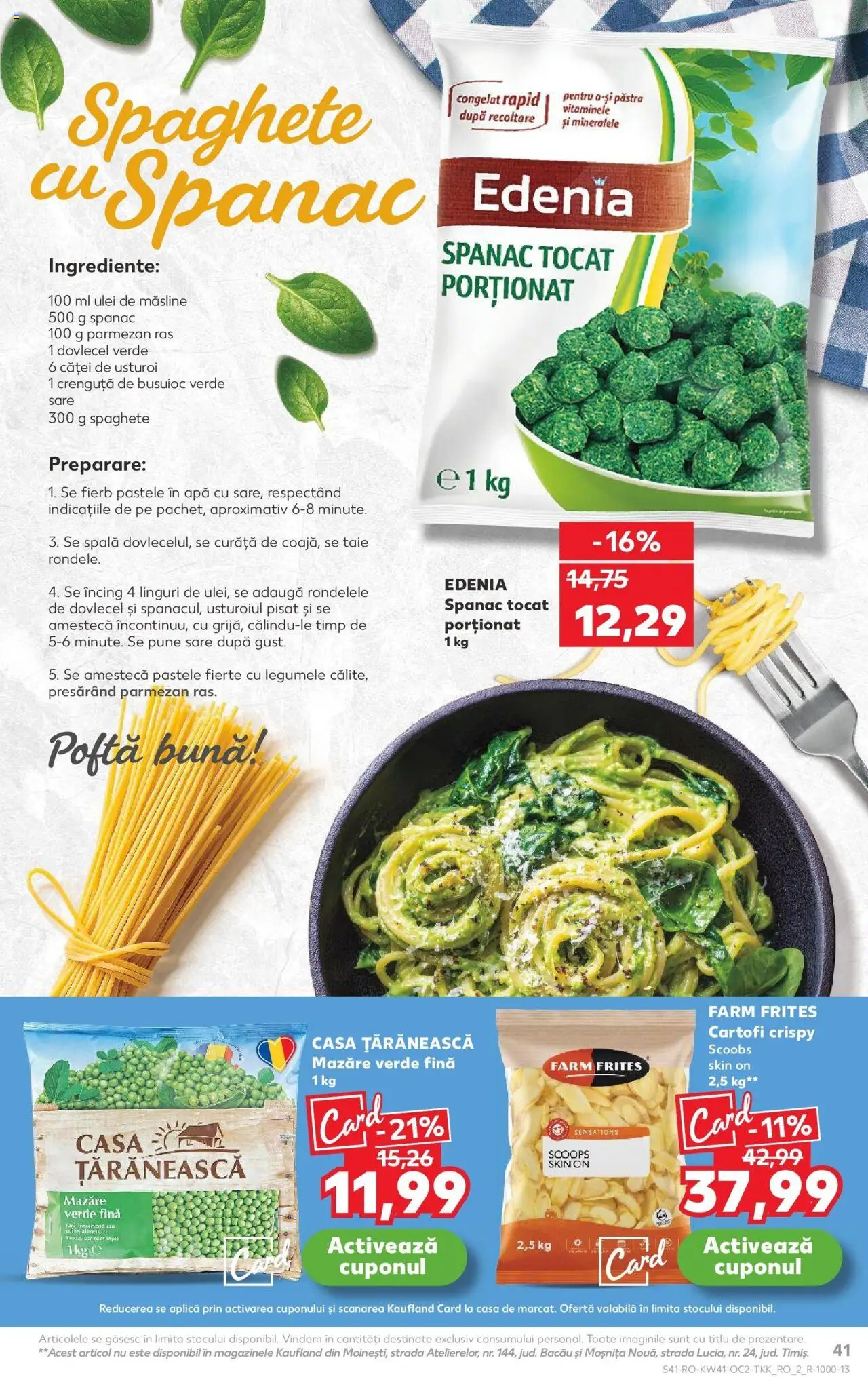 Noul catalog Kaufland – valabil de la 08.10.2025 | Pagină: 41 | Produse: Mazăre, Linguri, Sare, Parmezan