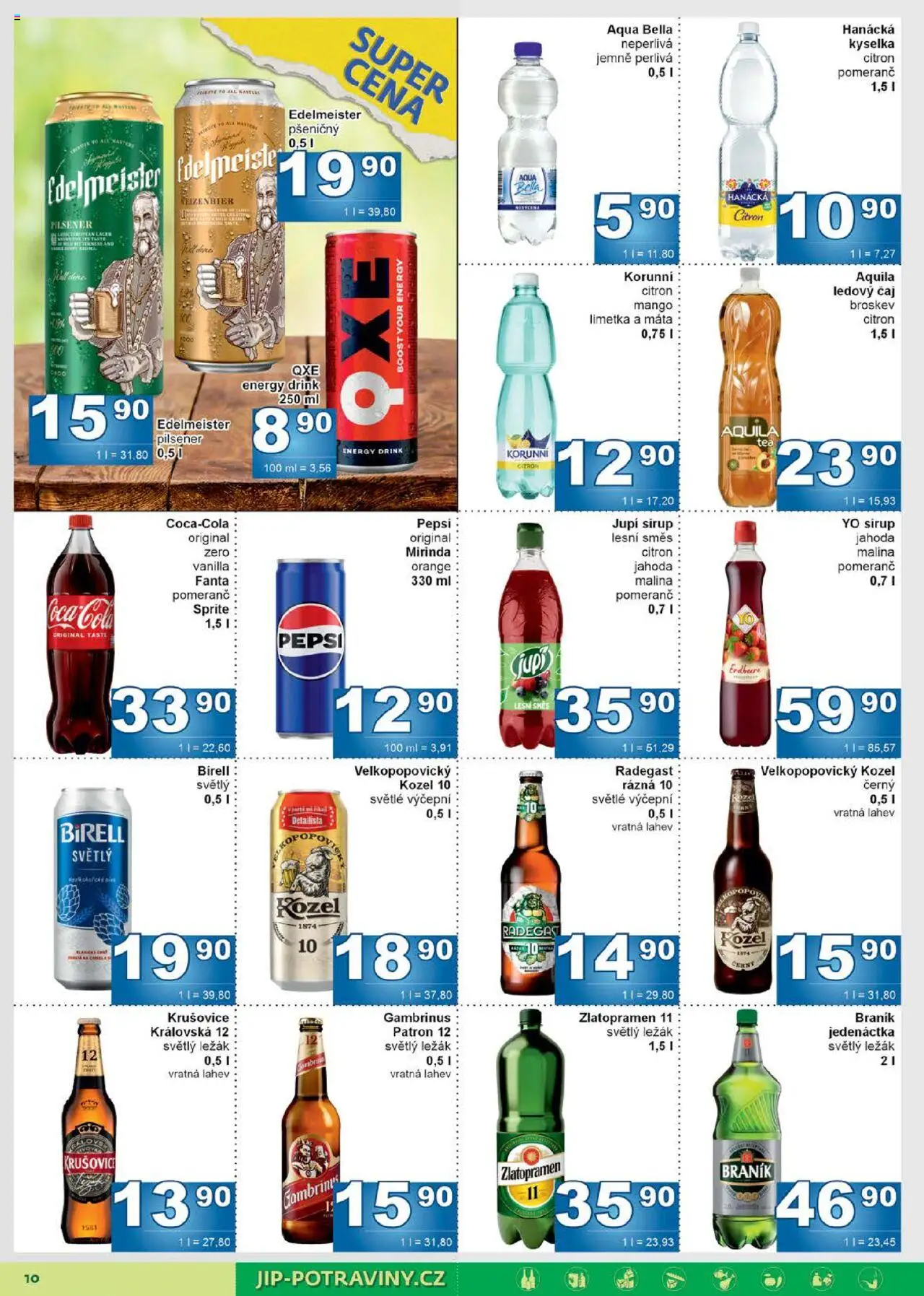 Jip leták od 30.07.2025 | Strana: 10 | Produkty: Kozel 10, Fanta, Kozel černý, Gambrinus