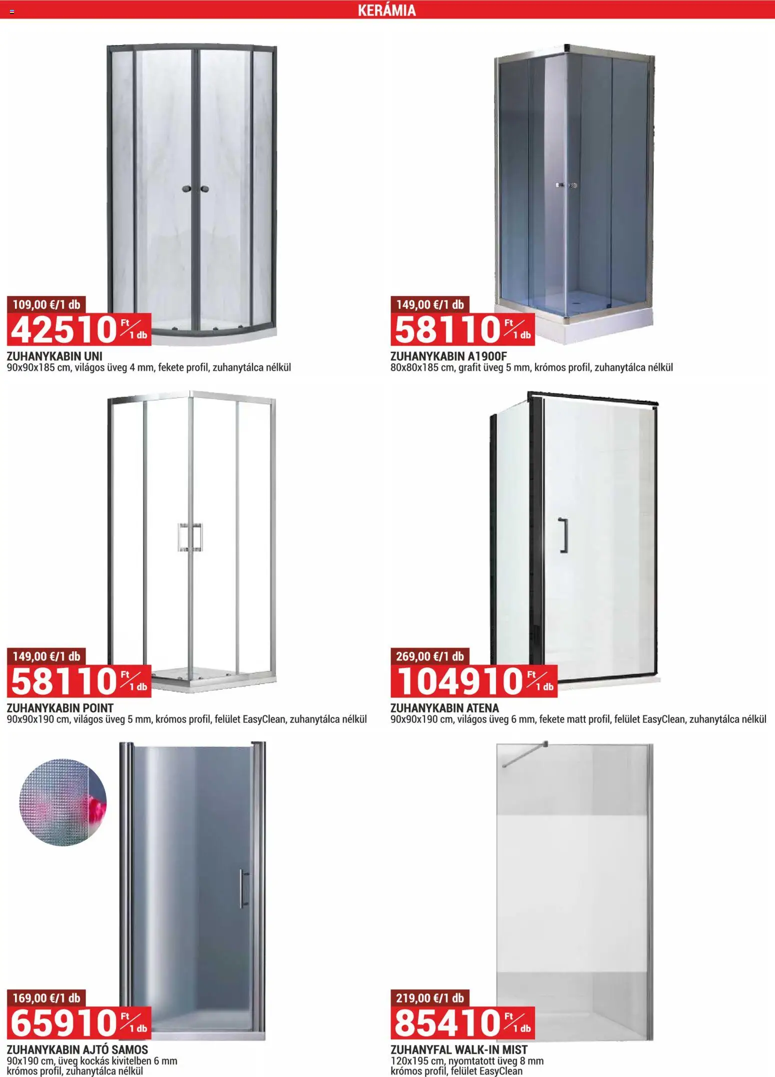 Merkury Market akciós ujság - amely érvényes a következő dátumtól: 01.03.2026 | Oldal: 40 | Termékek: Zuhanykabin