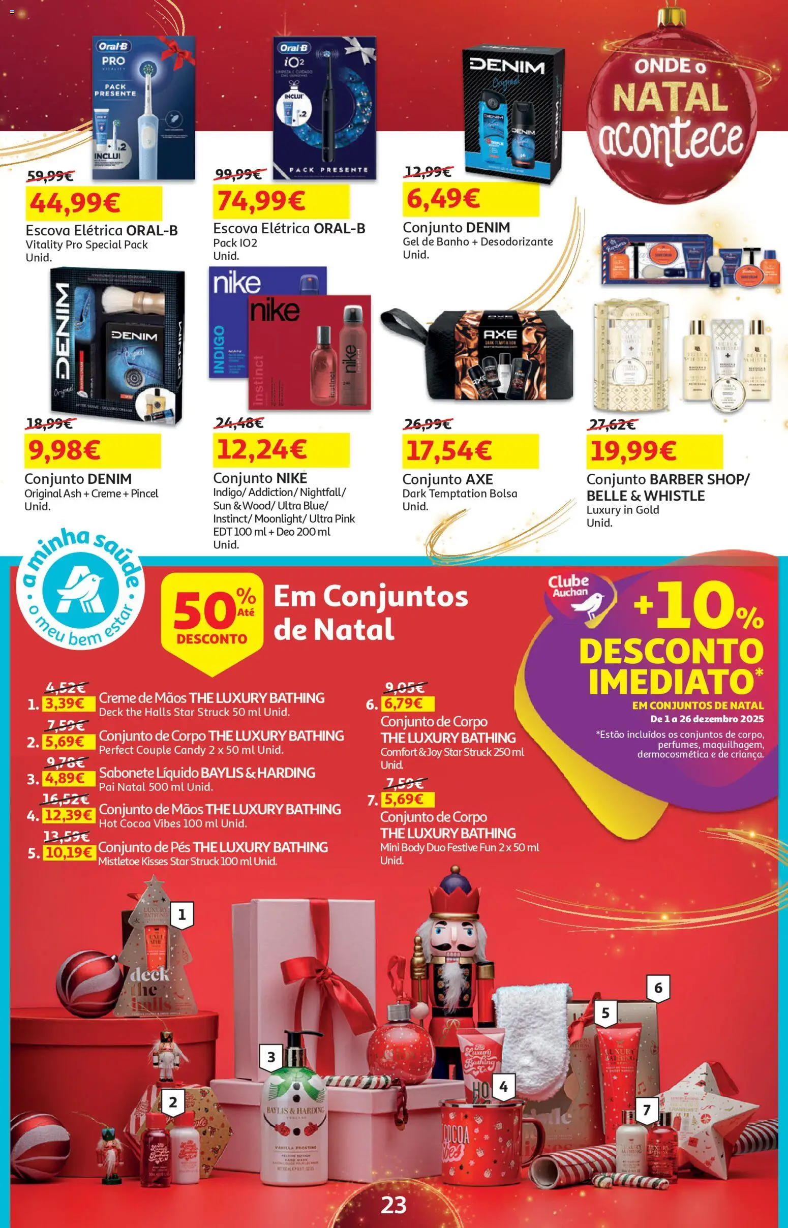 Auchan - Presentes │ válido de 05.12.2025 | Página: 23 | Produtos: Pincel, Sabonete líquido, Desodorizante, Creme