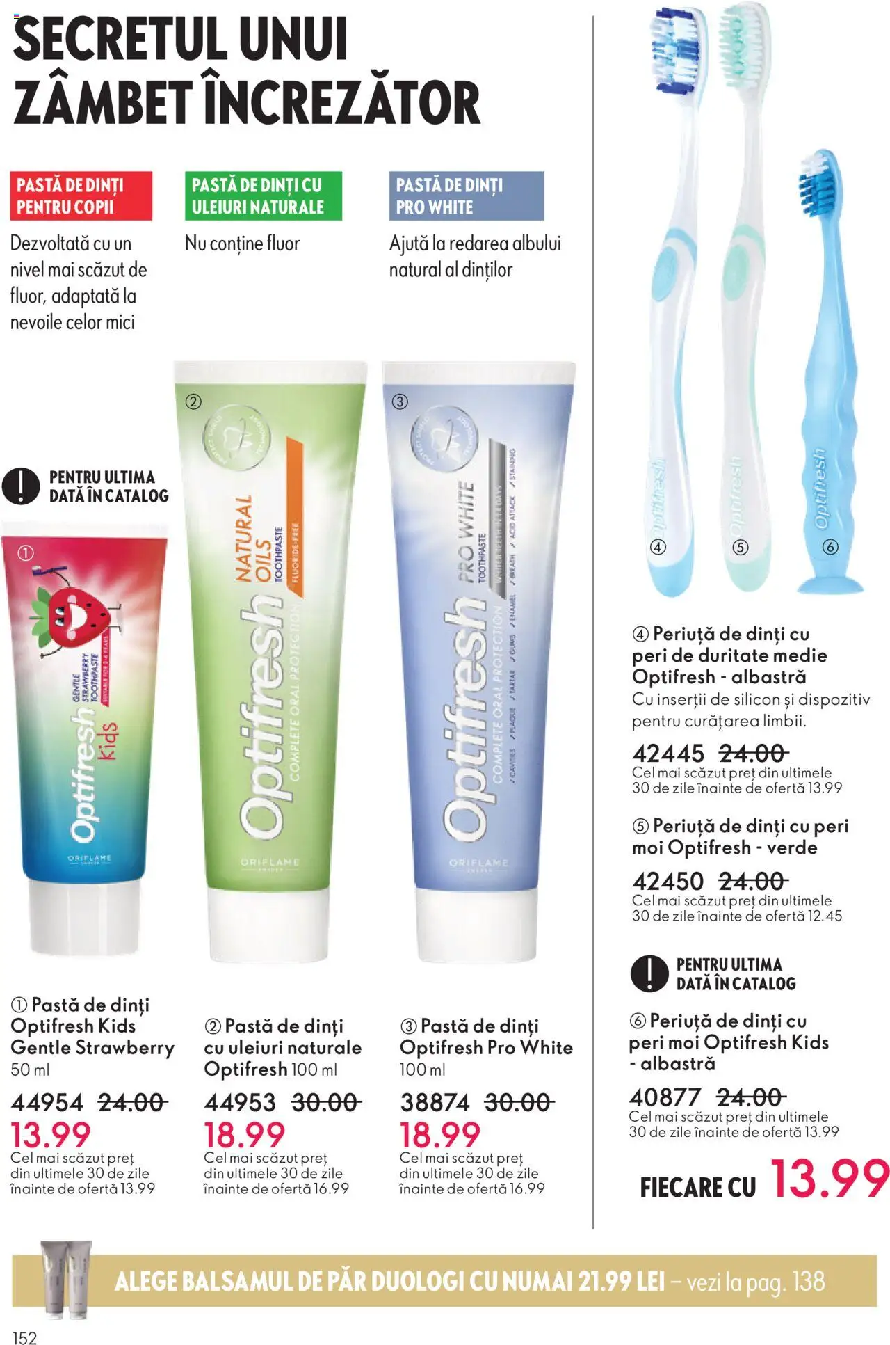 Noul catalog Oriflame – valabil de la 12.11.2025 | Pagină: 152 | Produse: Mici, Pastă de dinți, Periuță de dinți