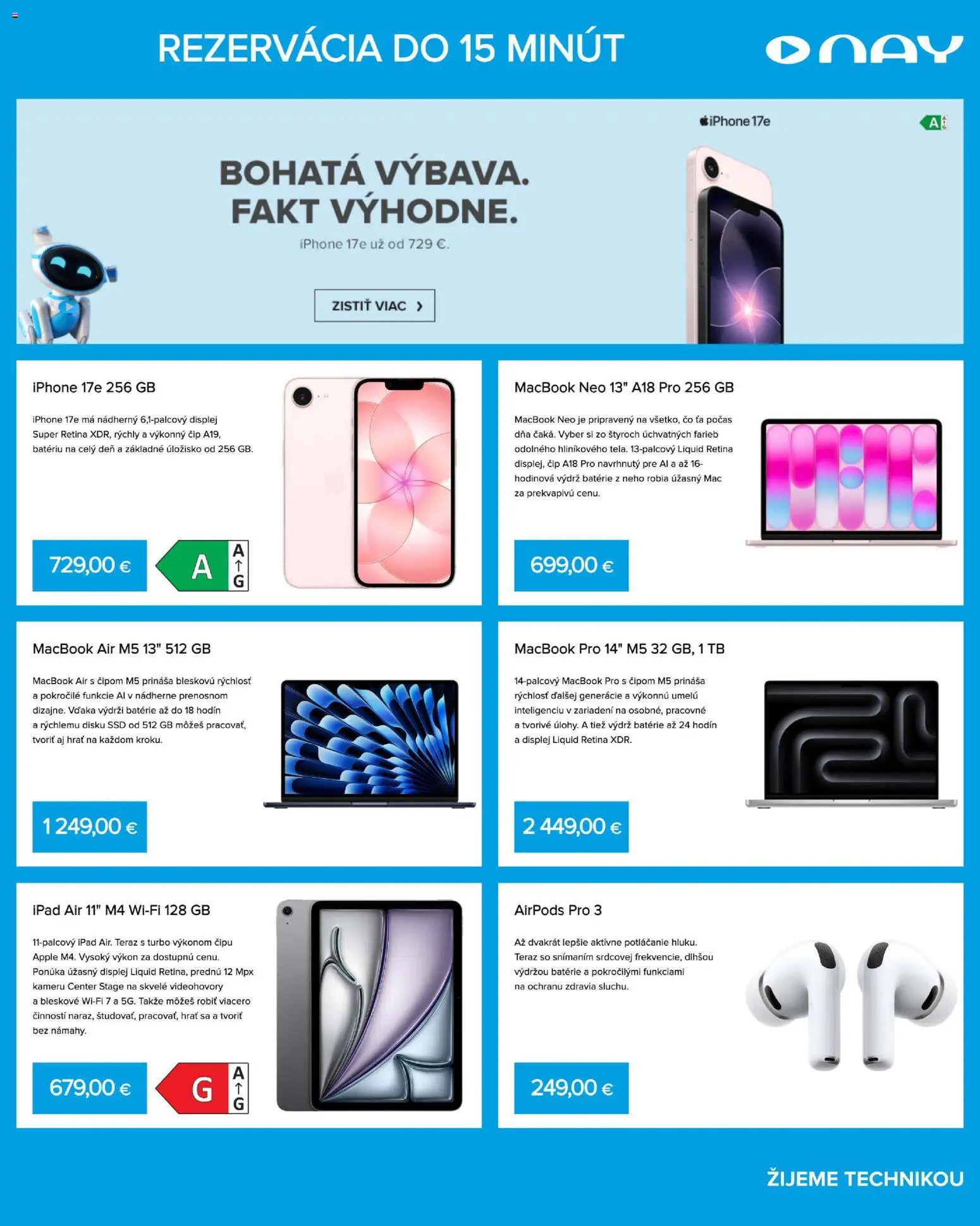 Nové NAY Elektrodom akcie – leták je platný od 09.03.2026 | Strana: 5 | Produkty: Macbook, Macbook pro, Airpods pro, Airpods