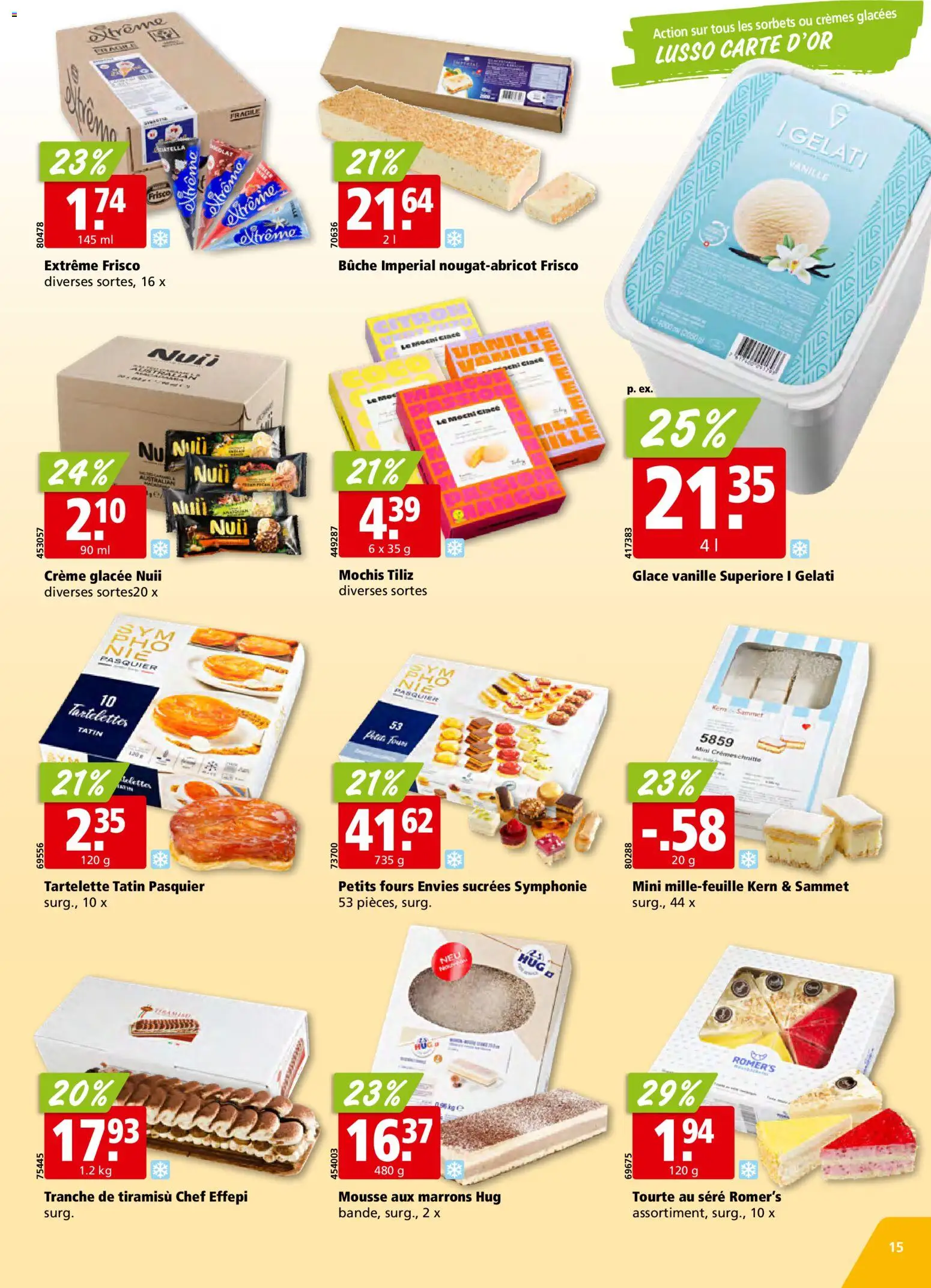 Aligro Aktionen Chavannes, Matran, Genève, Sion – gültig ab 17.11.2025 | Seite: 15 | Produkte: Glace, Creme