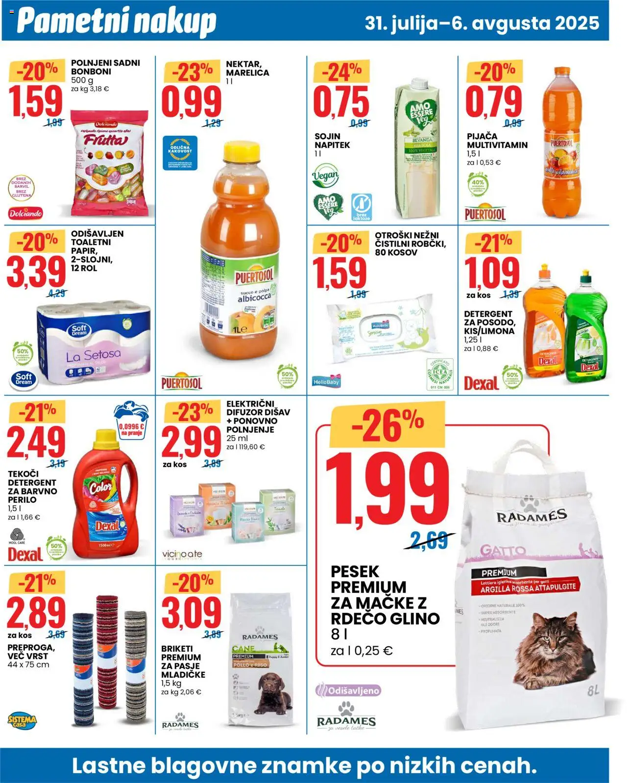 Eurospin katalog │ velja od 31.07.2025 | Stran: 12 | Izdelki: Bonboni, Kos, Detergent