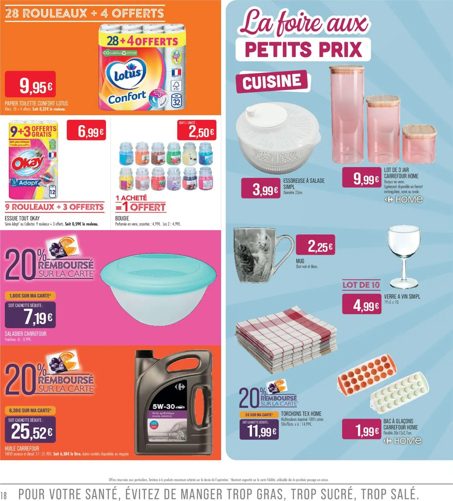 {H1} | Page: 18 | Produits: Sucre, Coton, Essoreuse à salade, Huile