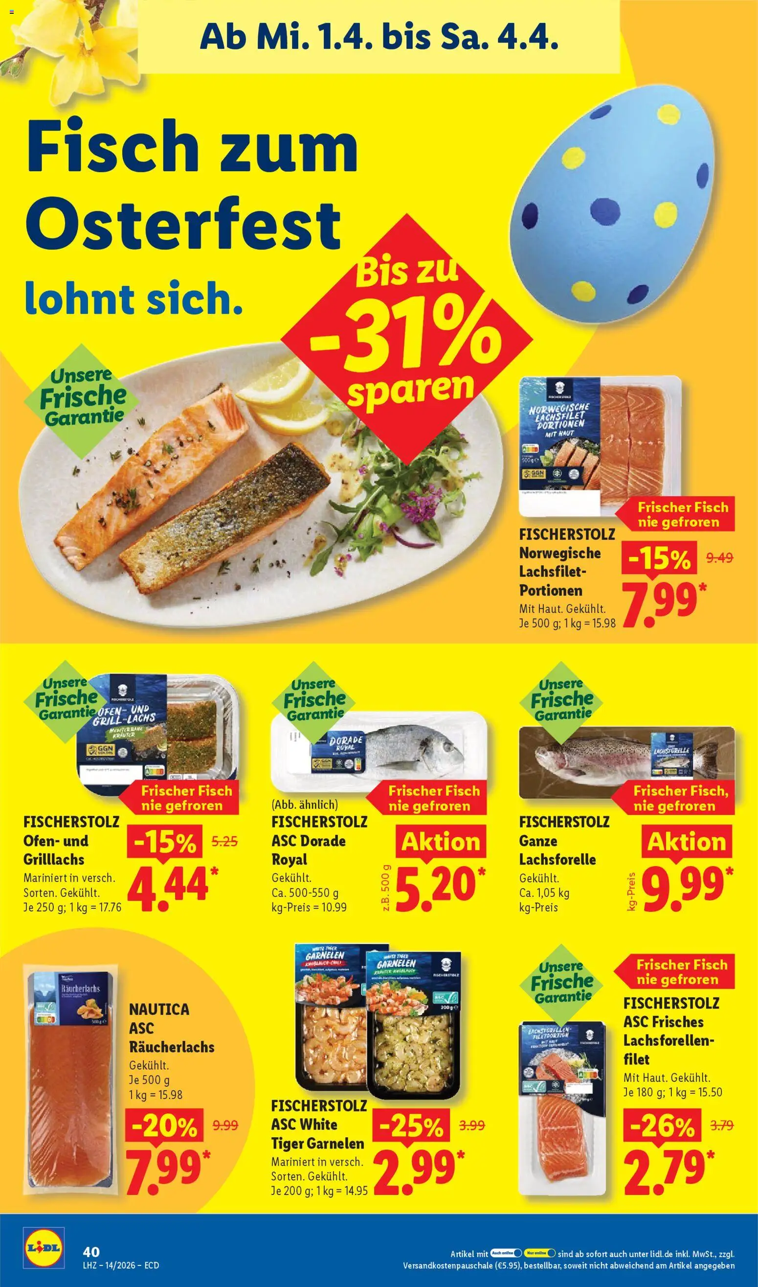 Lidl Prospekt – gültig ab 30.03.2026 | Seite: 64 | Produkte: Dorade, Ofen, Fisch, Tiger garnelen