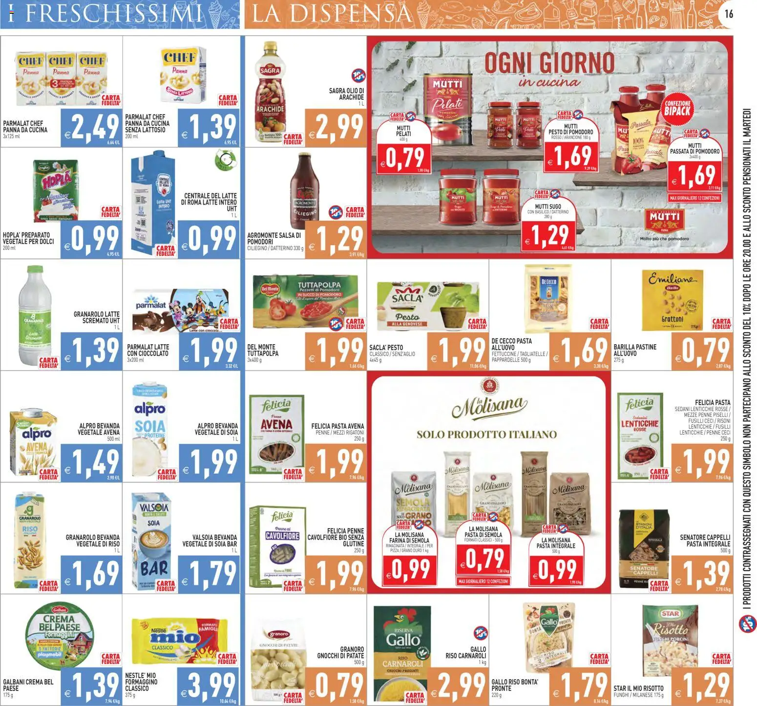 Volantino PIM Supermercati del 06.03.2026 | Pagina: 16 | Prodotti: Crema, Farina, Cavolfiore, Penne