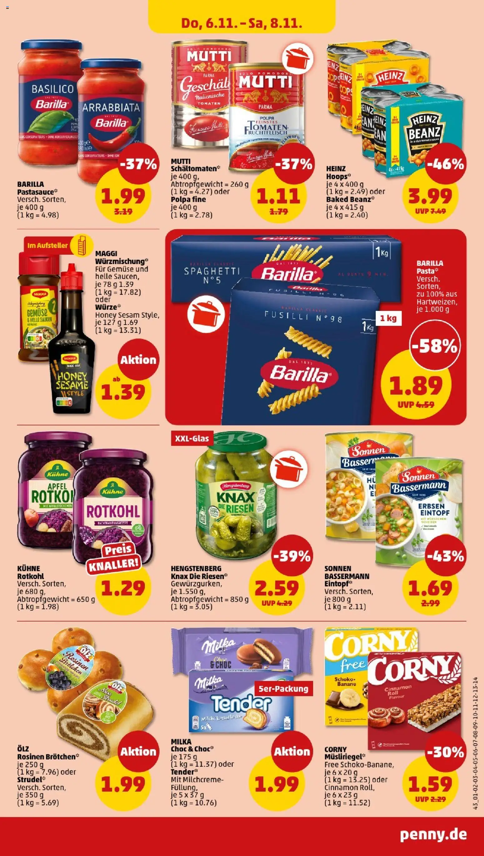 Penny - Niedersachsen  – gültig ab 03.11.2025 | Seite: 41 | Produkte: Tomaten, Milka, Rosinen, Gemüse