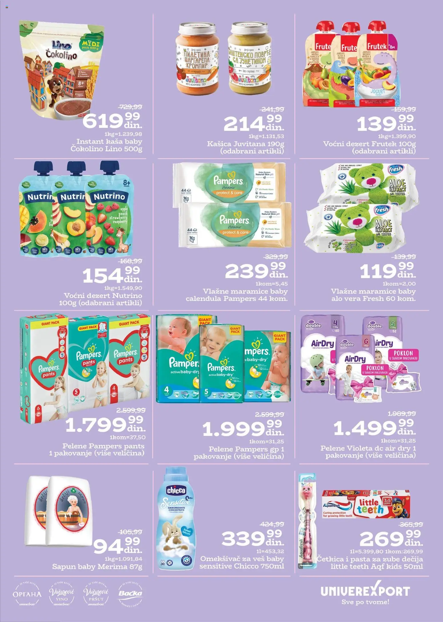 Univerexport katalog - važi od 22.12.2025 | Strana: 25 | Proizvode: Pampers, Pršut, Pakovanje, Vino
