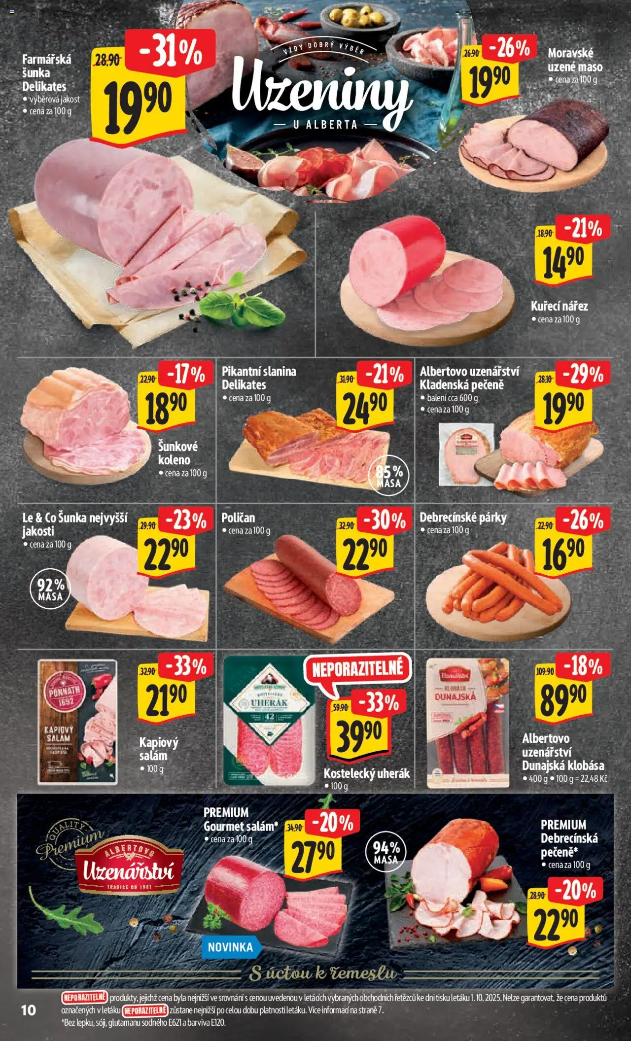 Albert leták - Hypermarket od 08.10.2025 | Strana: 17 | Produkty: Uherák, Klobása, Uzeniny, Slanina