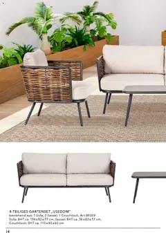 Rahaus Prospekt Gartenmöbel ab 07.04.2025 gültig | Seite: 14 | Produkte: Sofa, Sessel, Couchtisch