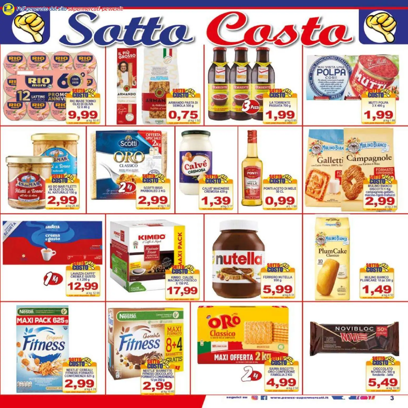 Volantino Pewex del 17.03.2026 | Pagina: 3 | Prodotti: Riso, Biscotti, Maionese, Latte