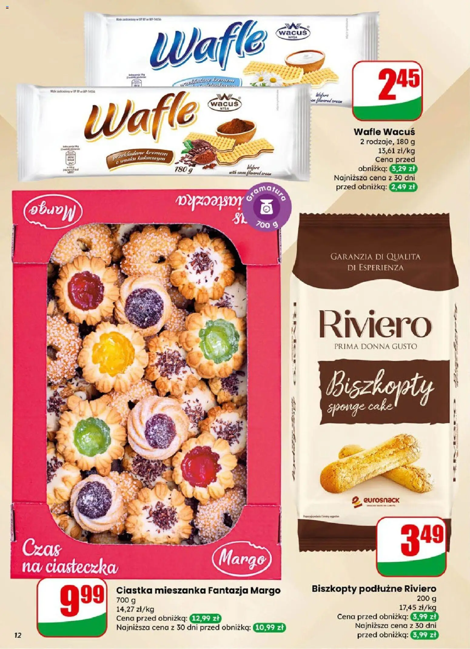 Dino Gazetka od 07.01.2026 | Strona: 12 | Produkty: Wafle, Biszkopty podłużne, Ciastka, Ciasteczka