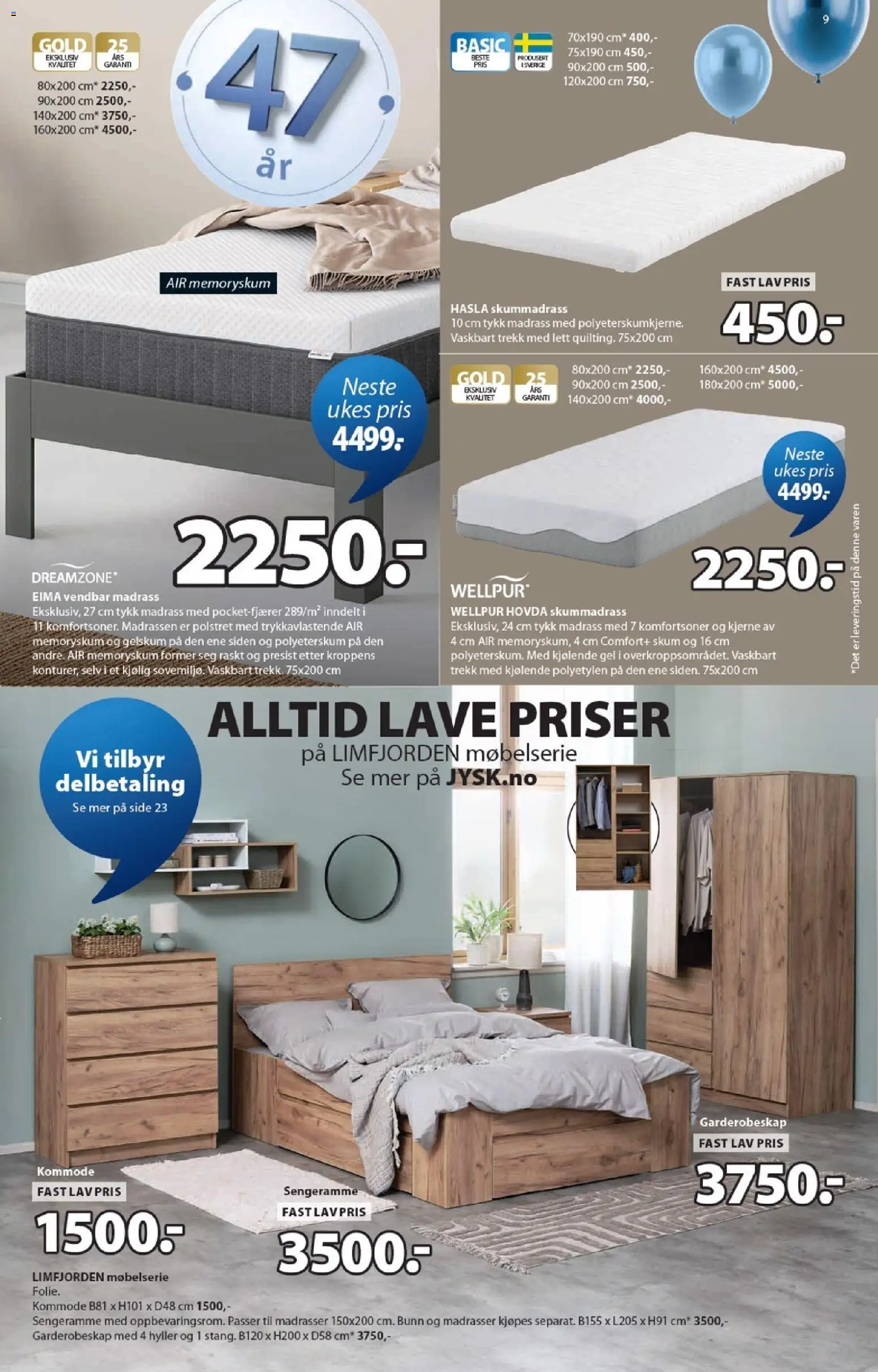 {H1} | Side: 9 | Produkter: Суміш дитяча, Garderobeskap, Madrass, Sengeramme