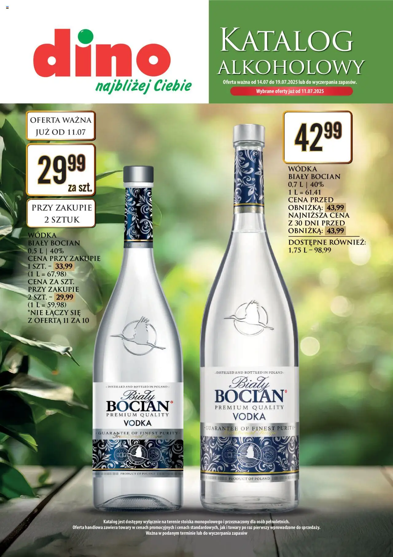 Dino Gazetka alkoholowa od 11.07.2025 | Strona: 1 | Produkty: Vodka, Wódka