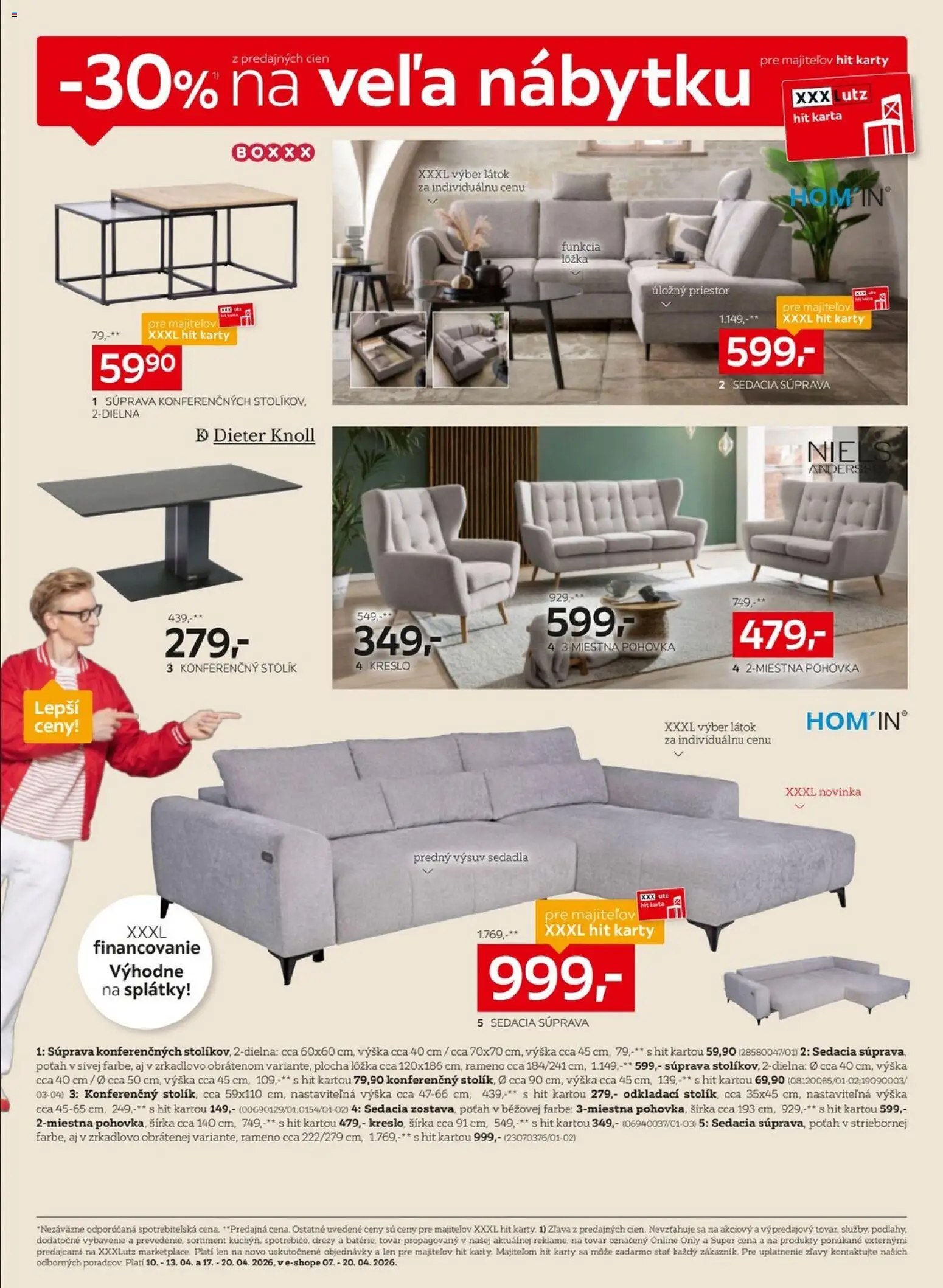Nové XXXLutz akcie – leták je platný od 06.04.2026 | Strana: 2 | Produkty: Sedacia súprava, Drezy, Pohovka, Konferenčný stolík