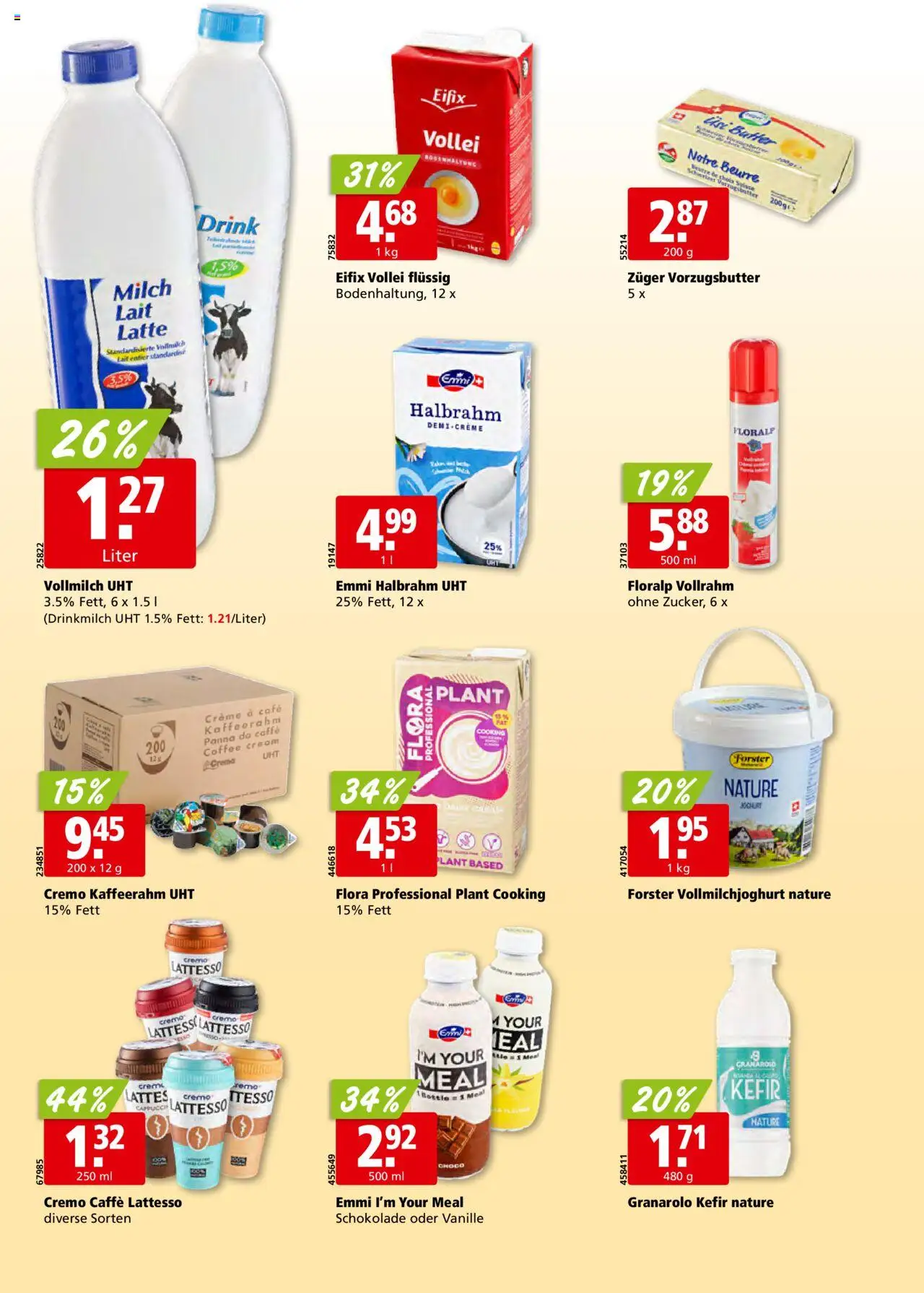Aligro Aktionen Schlieren, Gossau SG, Frauenfeld, Rapperswil-Jona, Sargans, Bern, Brüttisellen, Pratteln, Emmen, Spreitenbach ab 25.08.2025 | Seite: 14 | Produkte: Kefir, Milch, Schokolade, Creme